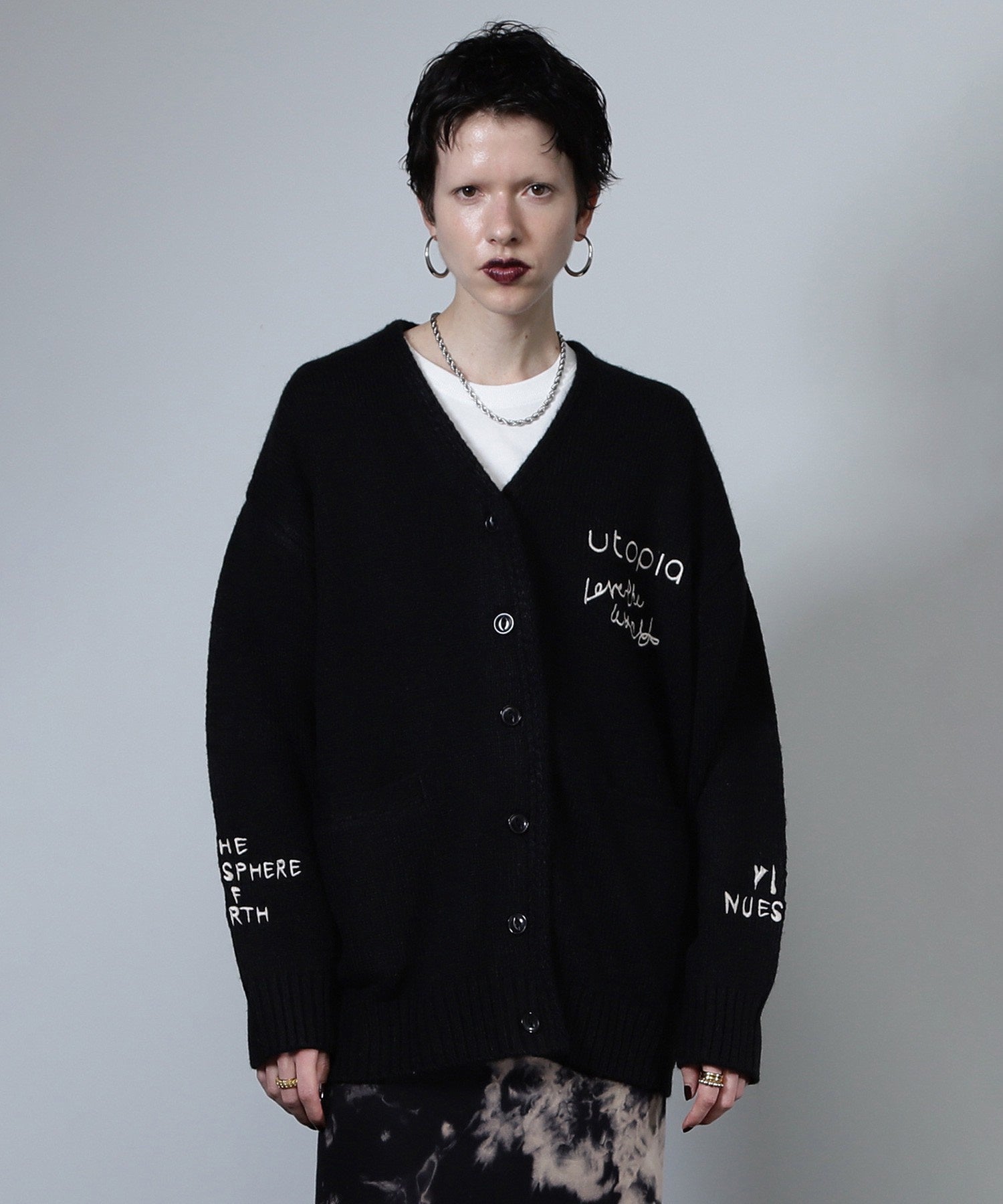 GENE HEAVENS/エンブロイダリー カレッジニットカーディガン