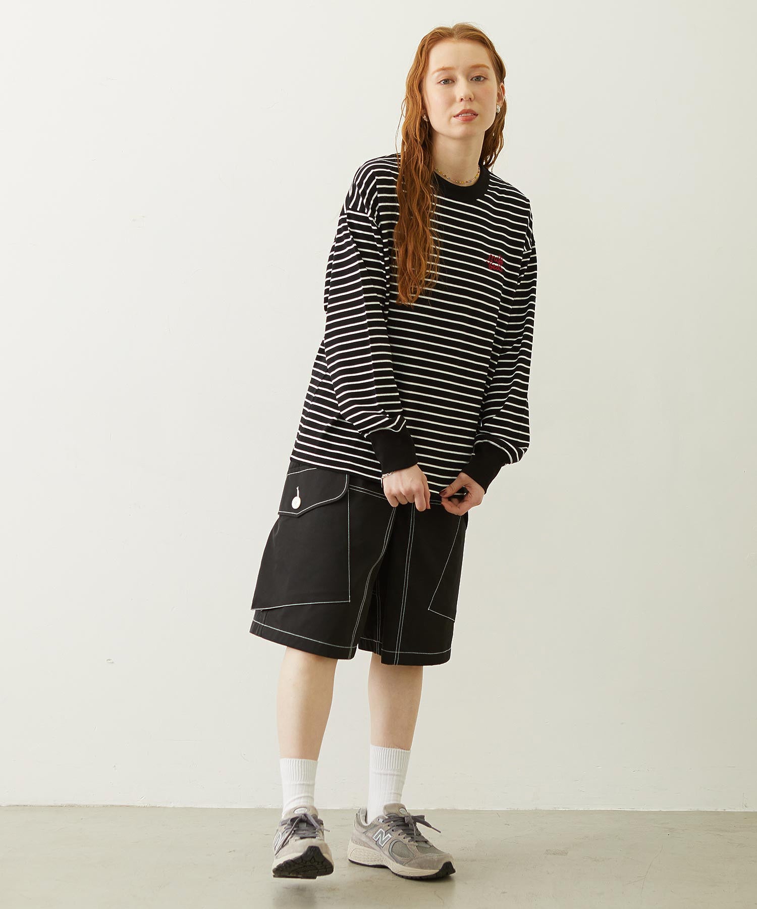 STRIPED L/S TOP