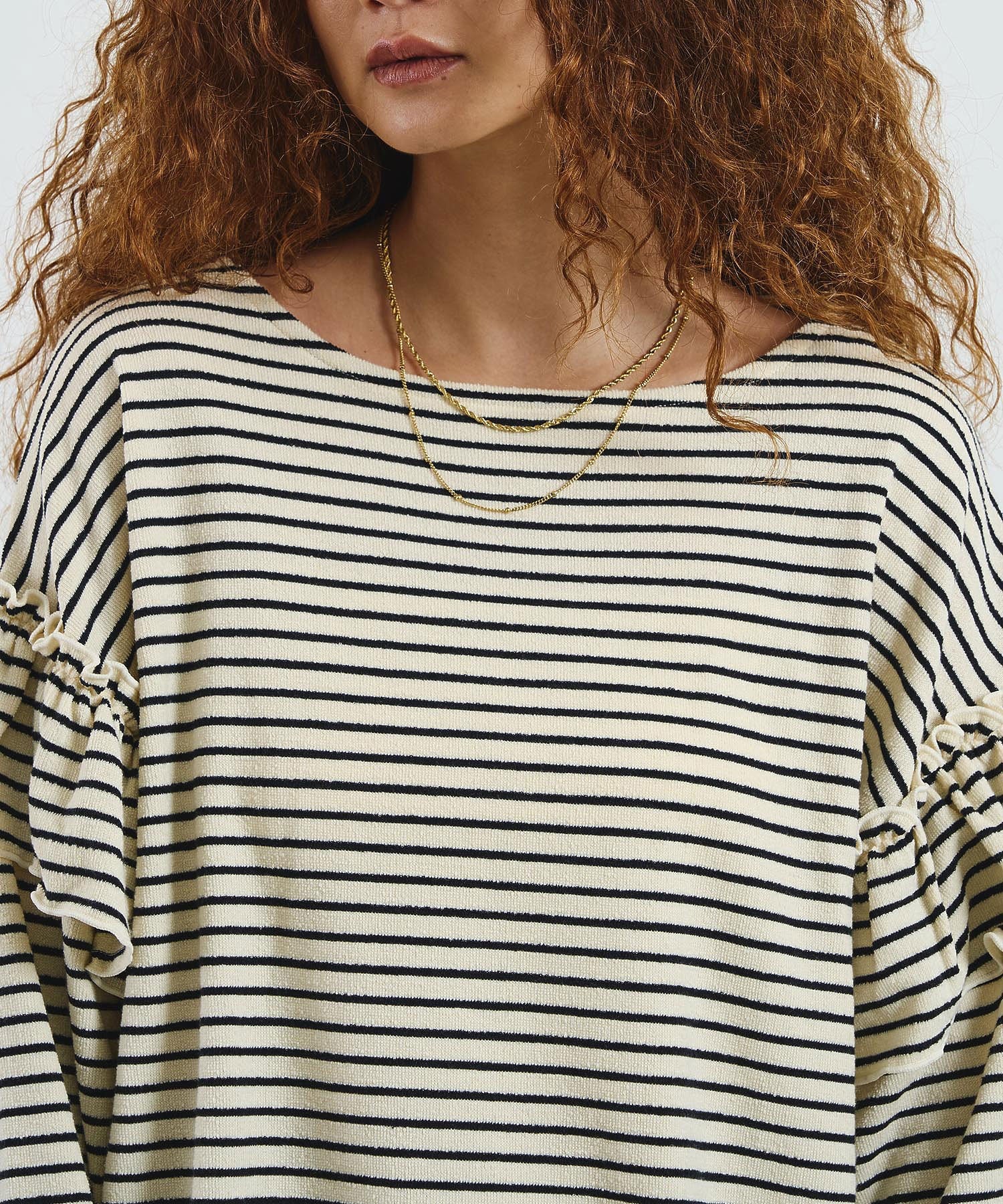 mag.by c/FRILL STRIPE L/S TOP