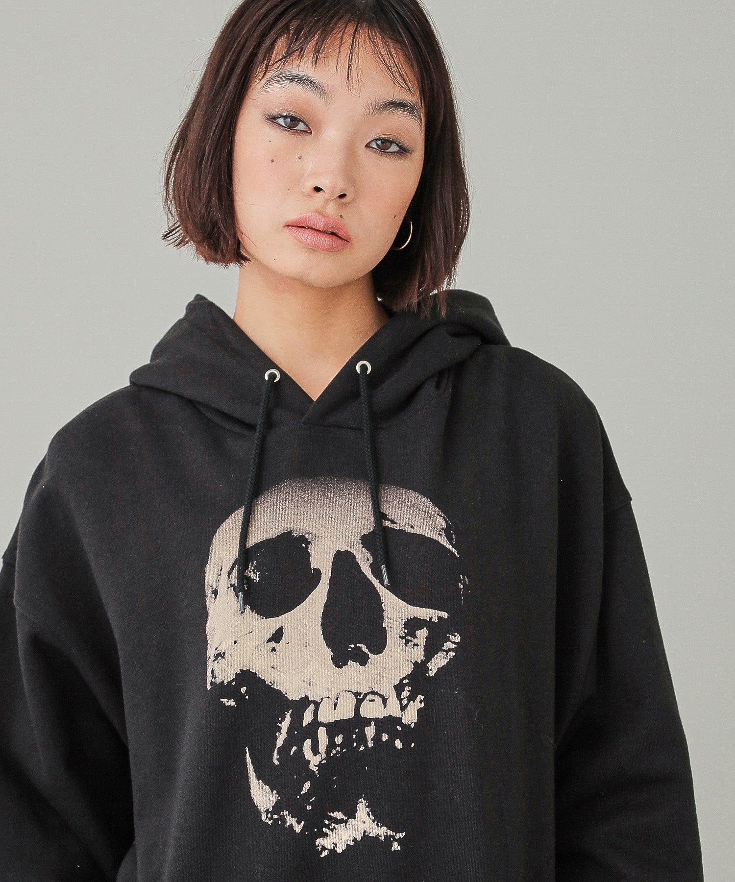 X-girl x HYSTERIC GLAMOUR SCULL AND BERRY HOODIE