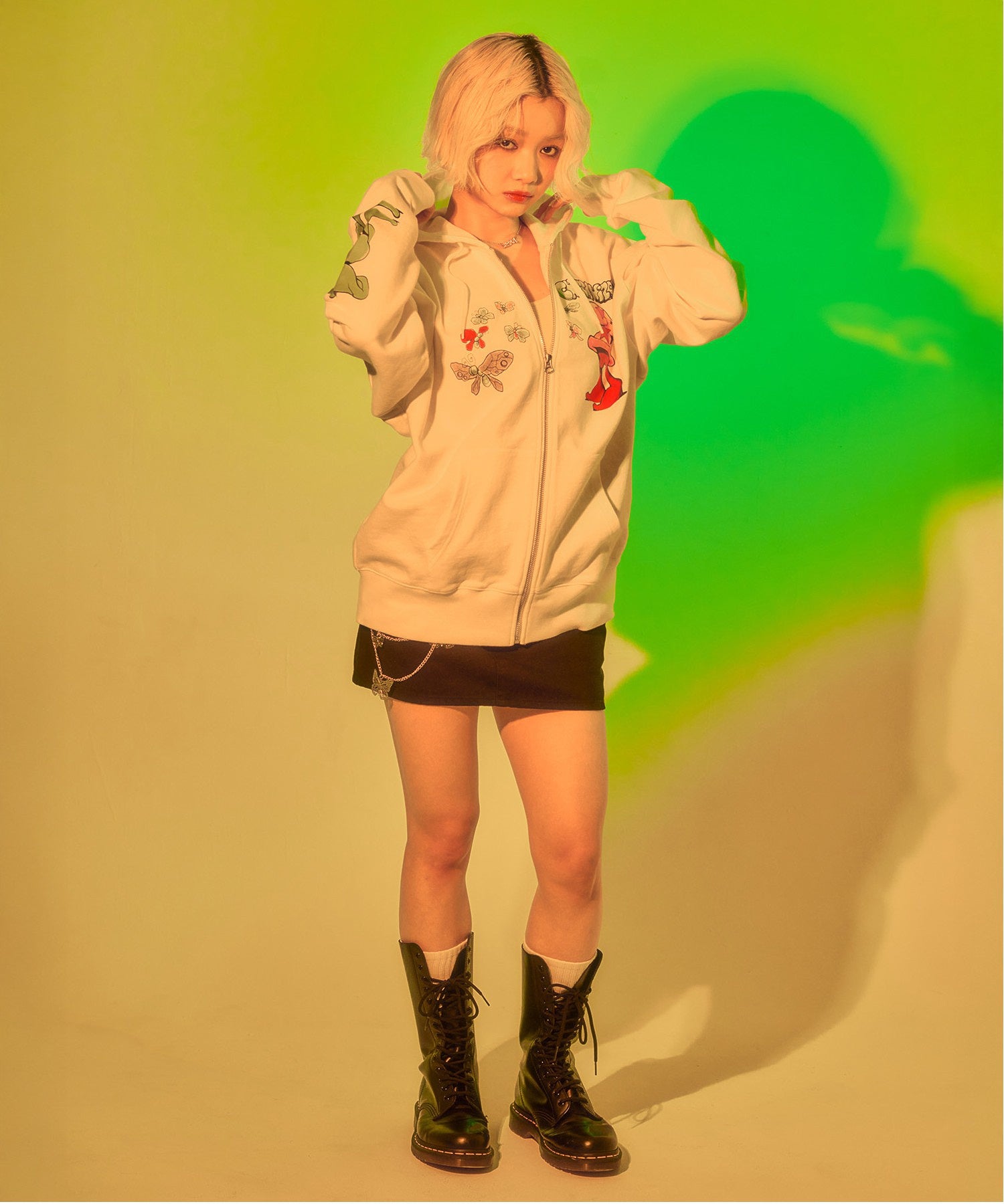X-girl × Mark Bode ZIP UP SWEAT HOODIE