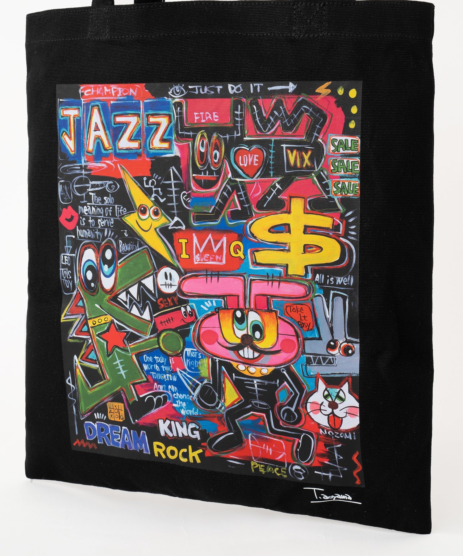 TETSUJI AOYAMA FREE JAZZ TOTE BAG calif-ART