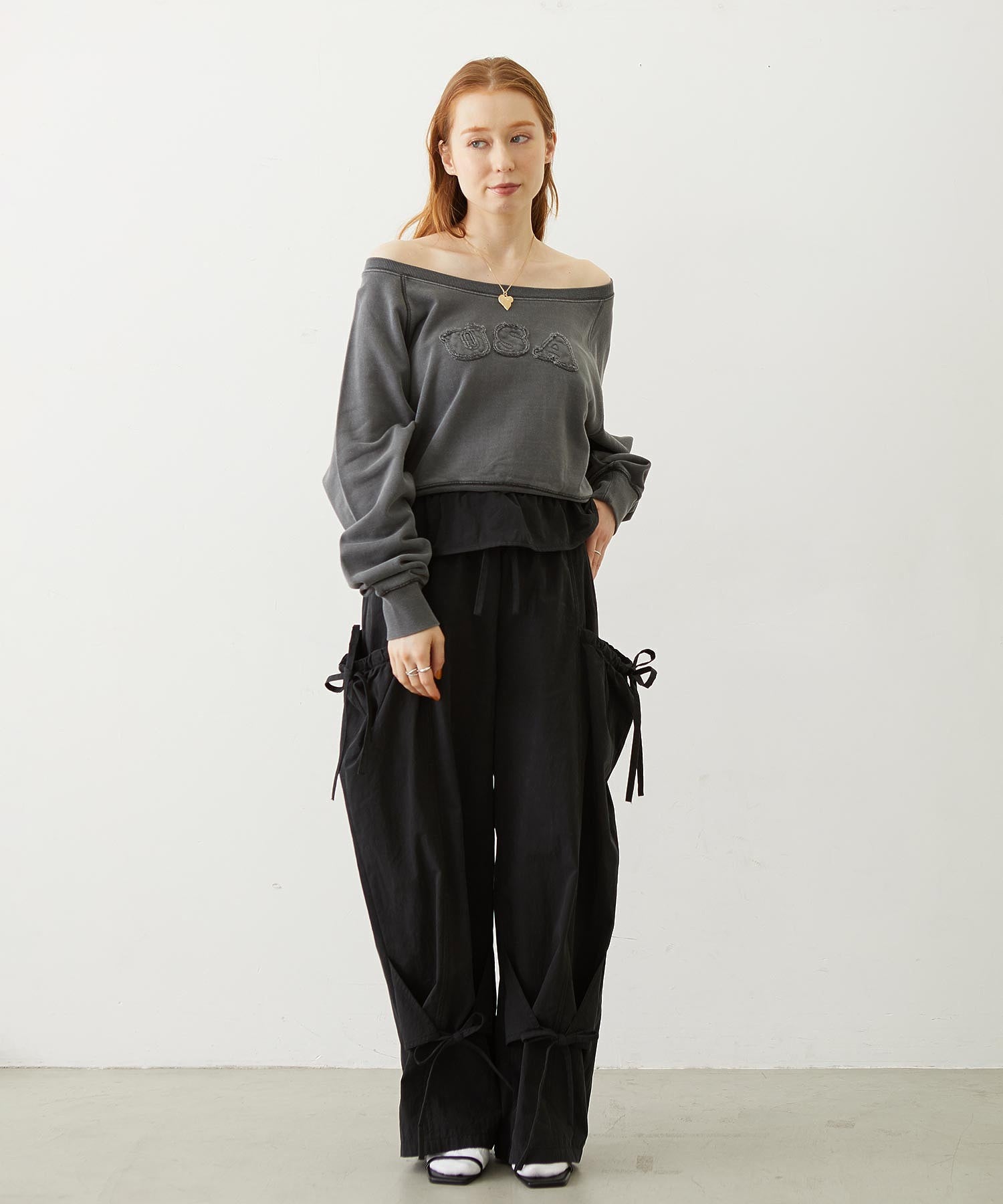 WASHED OFF SHOULDER TOP