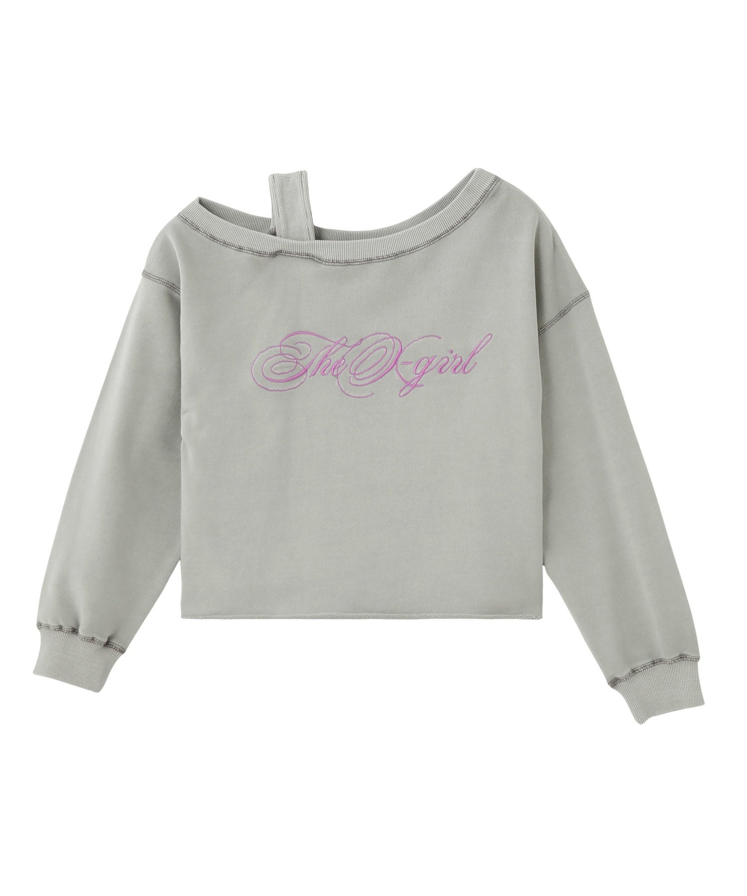 FADED LAYERED SHOULDER SWEAT TOP