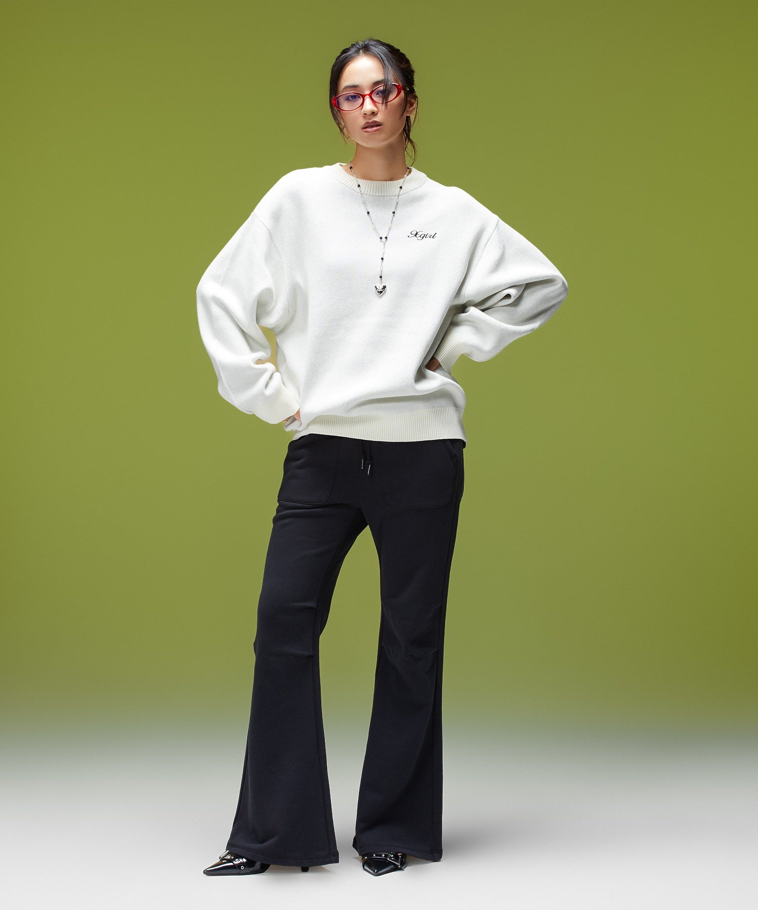FACE BACK JACQUARD KNIT TOP