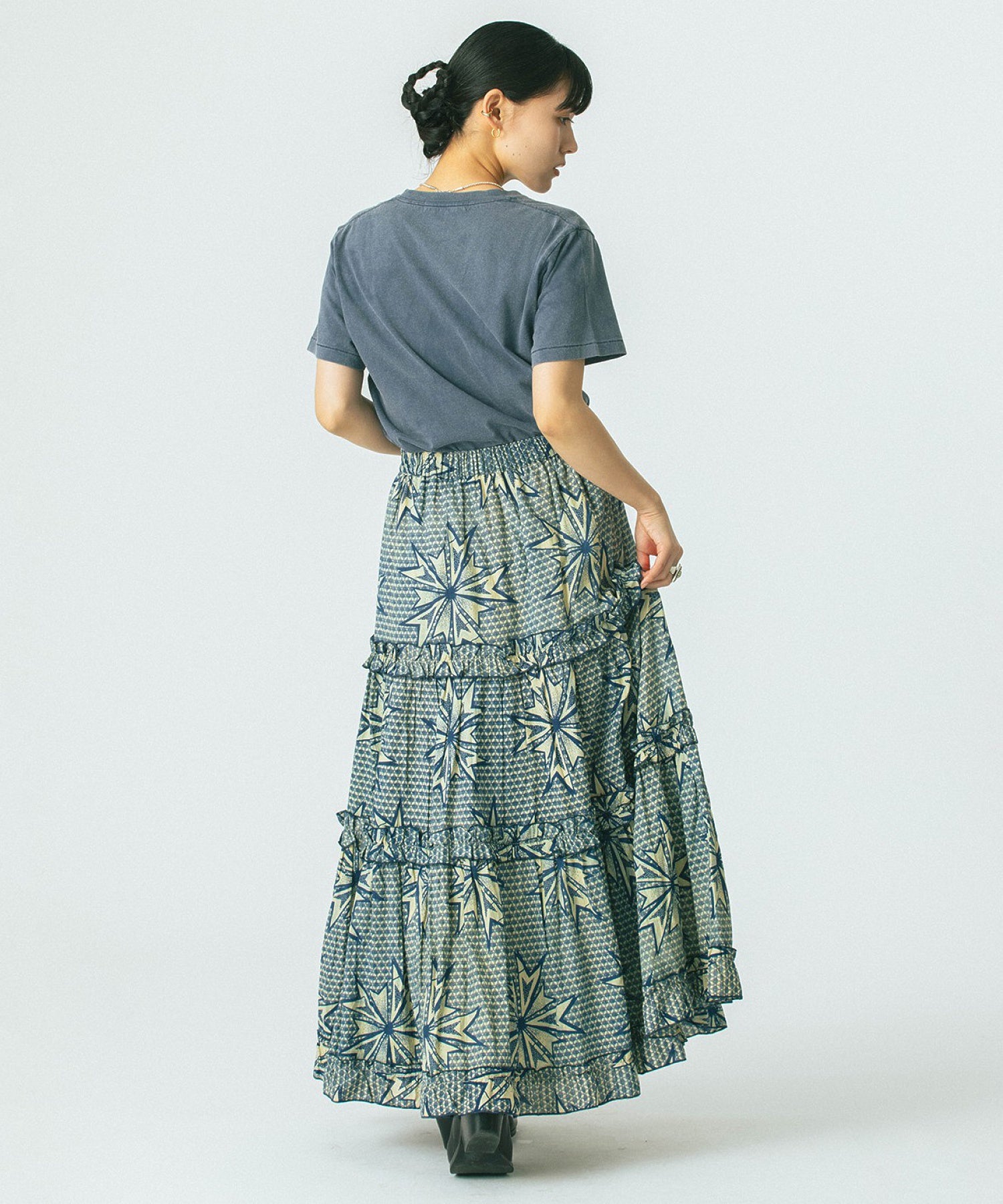 mag.by c/PRINT TIERED SKIRT