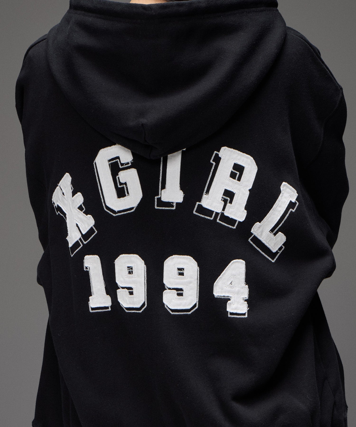 LOGO PATCH AND STITCH ZIP UP SWEAT HOODIE