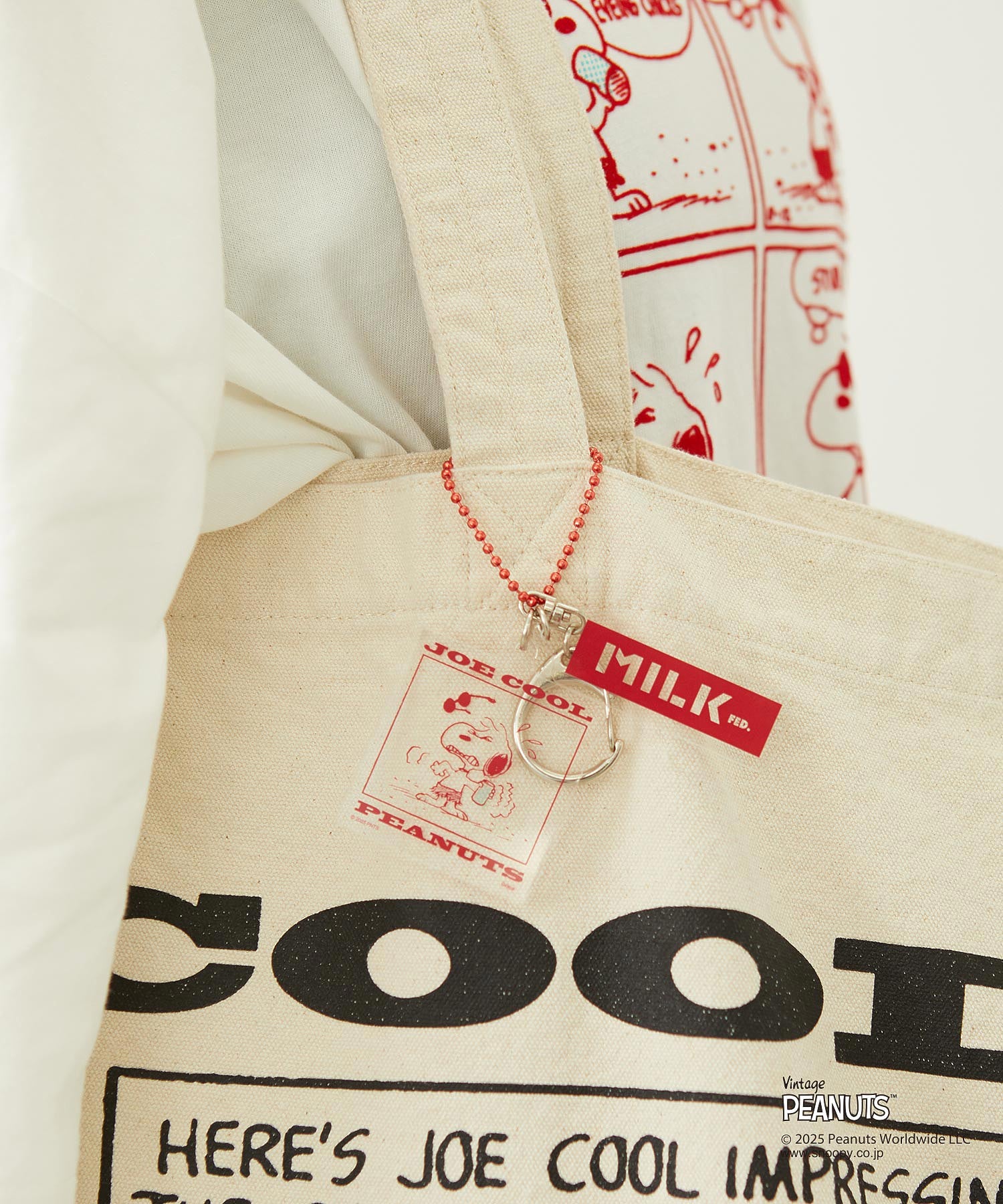 MILKFED. × PEANUTS JOE COOL COMIC KEYCHAIN