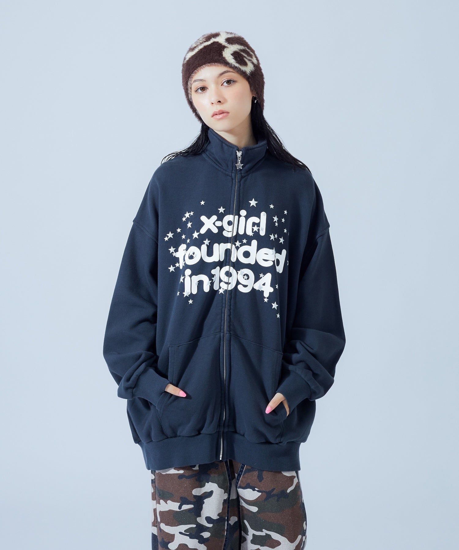 LOGO JACQUARD SHAGGY BEANIE