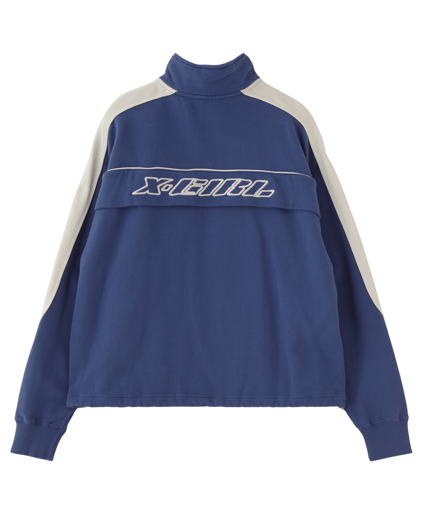 FACE LABEL HALF ZIP SWEAT TOP