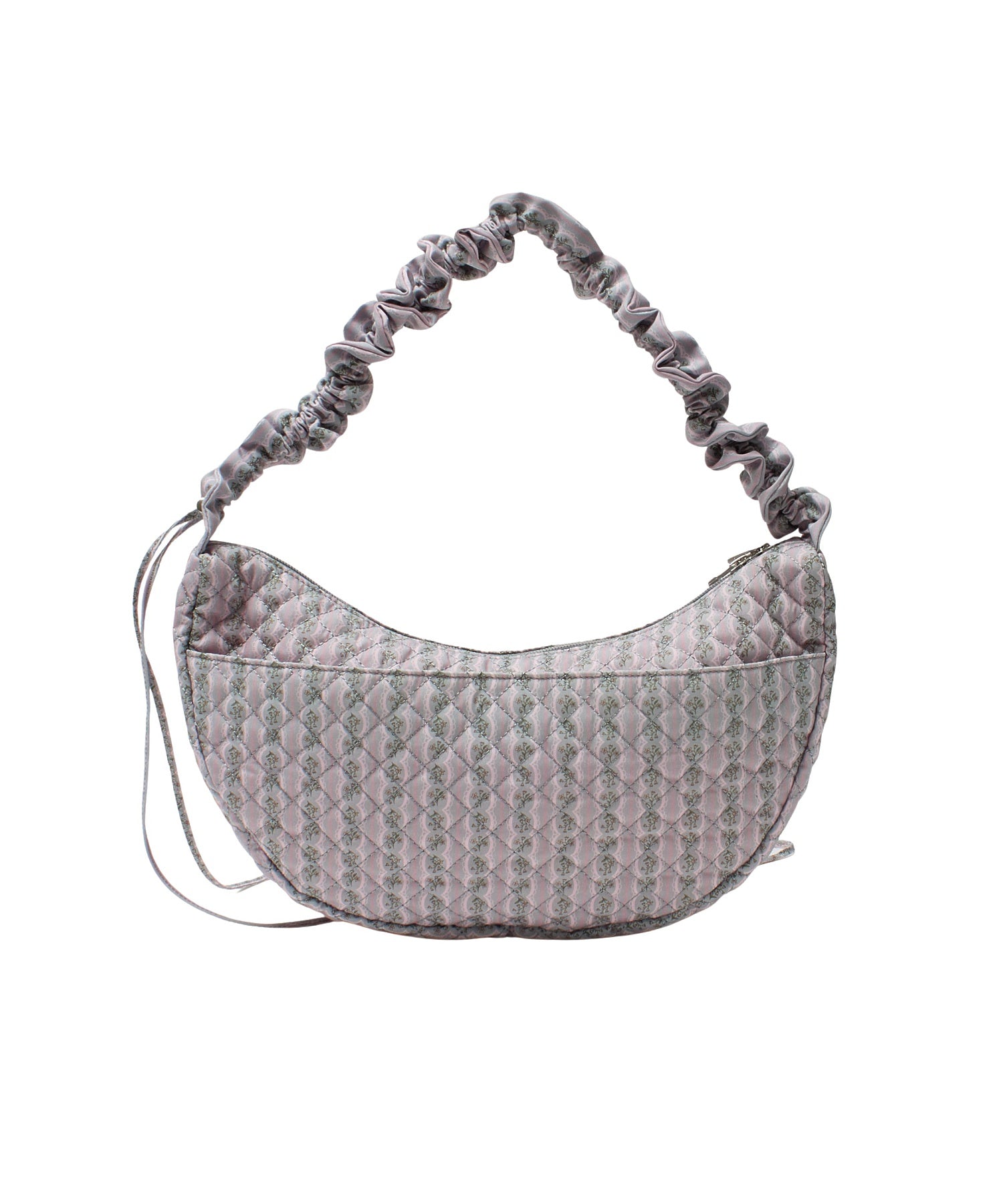 STRIPED FLOWER QUILTED SHOULDER BAG