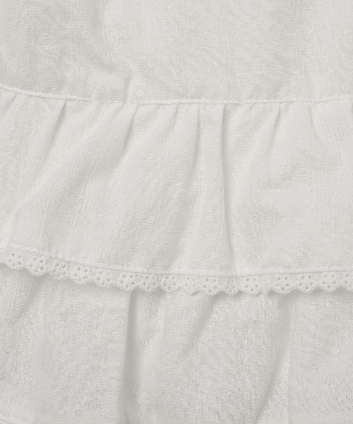 PISCESS/LACE FRILL CAPRI PANTS