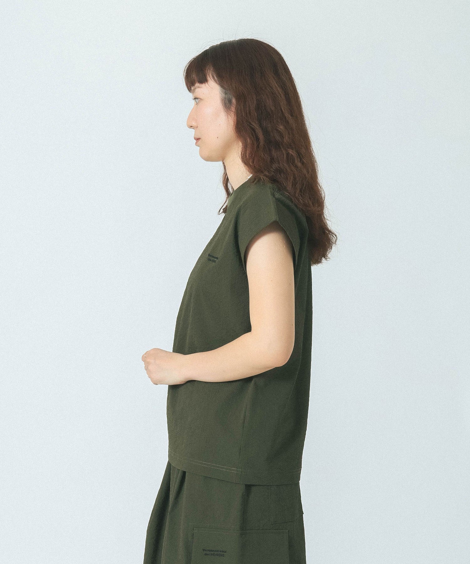 THOUSAND MILE×GENE HEAVENS/FRENCH SLEEVE TOP & MAXI CARGO SKIRT SET UP