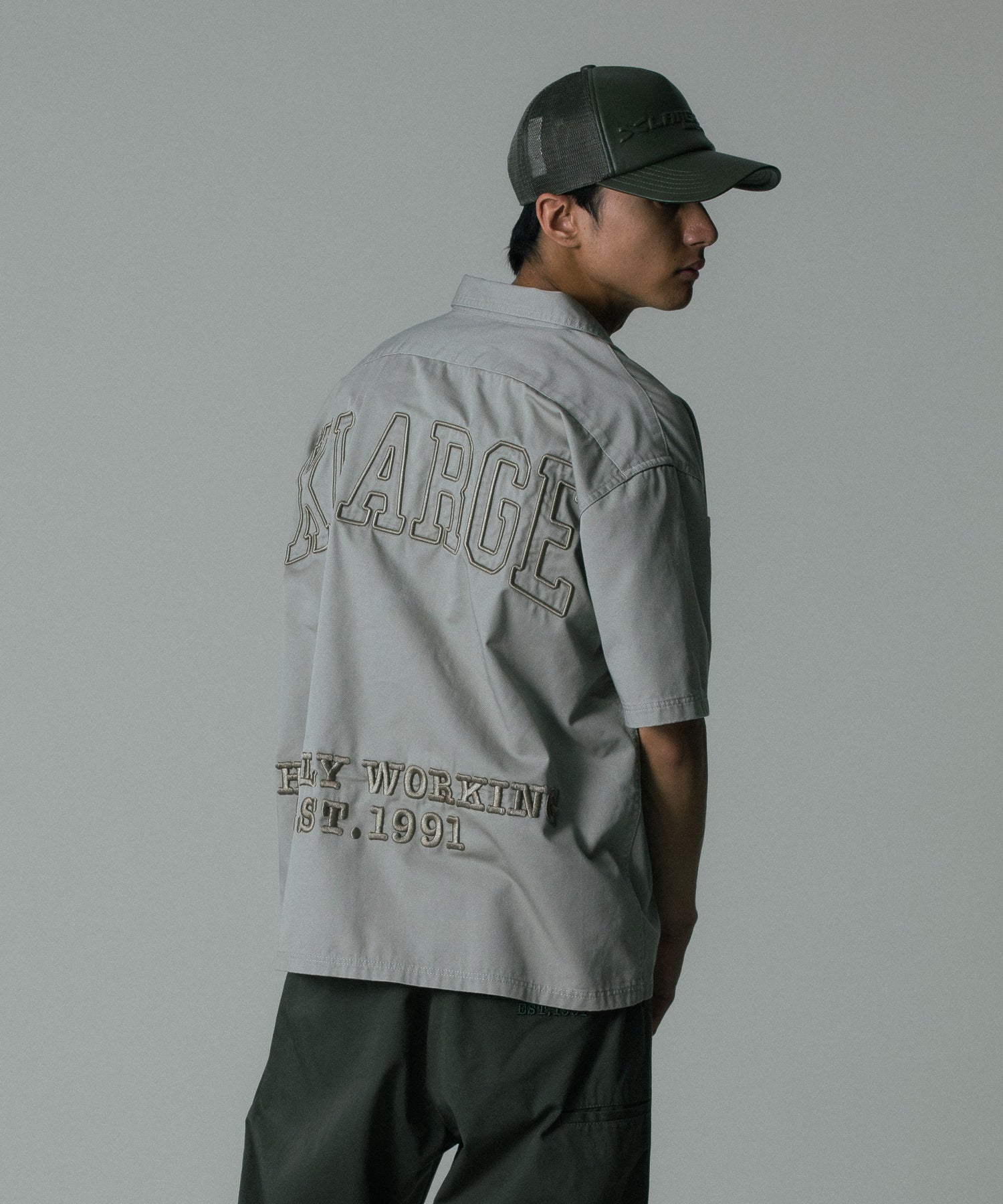 ZIP UP S/S WORK SHIRT