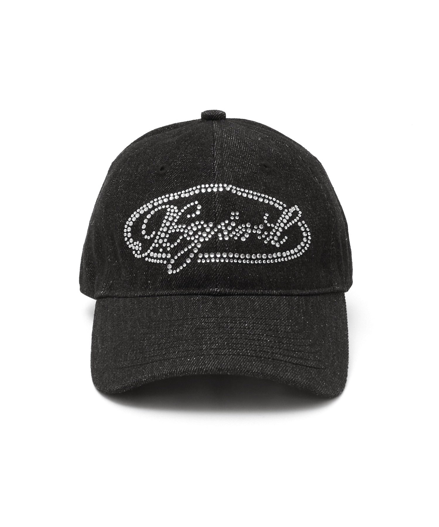 RHINESTONE OVAL LOGO 6PANEL DENIM CAP