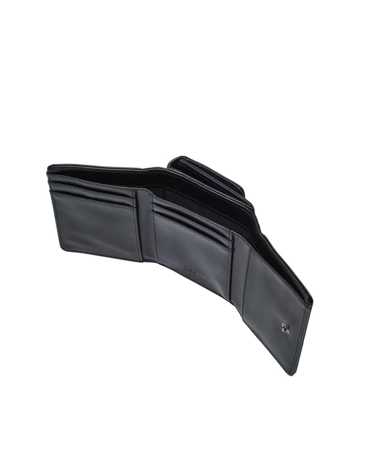 METAL XG EMBLEM FAUX LEATHER MINI WALLET