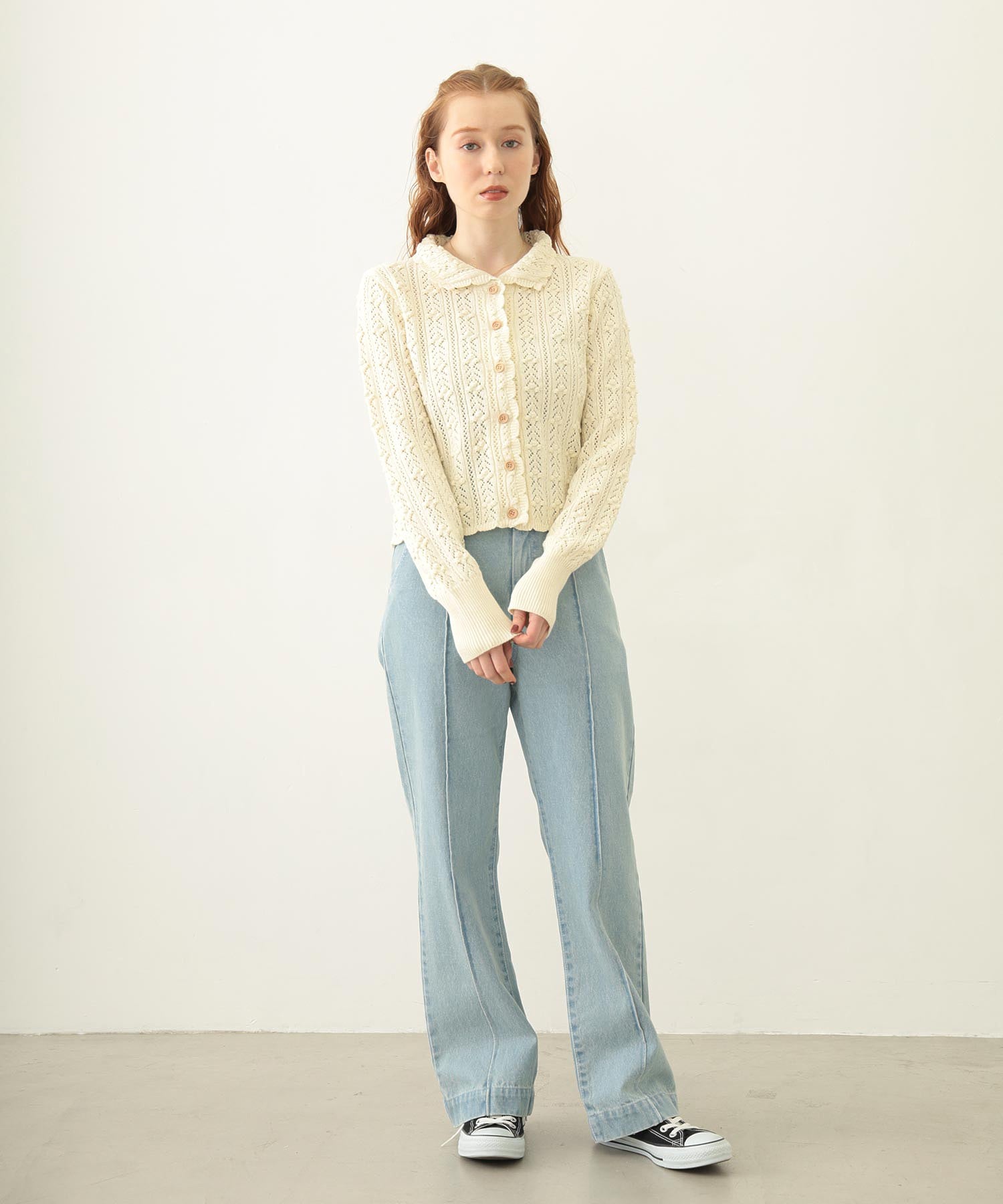 OPENWORK KNIT CARDIGAN