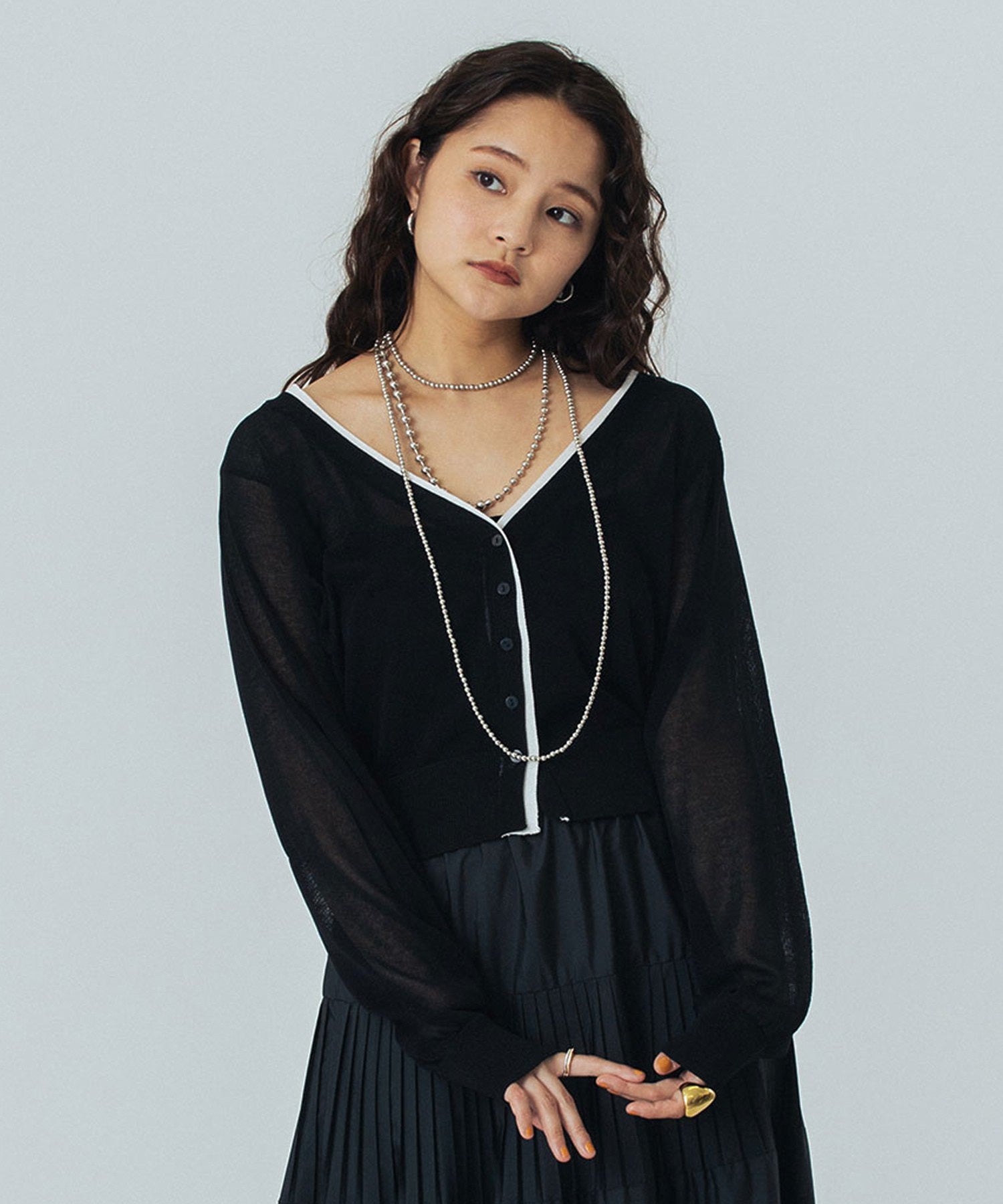 KNITTED RIB CARDIGAN