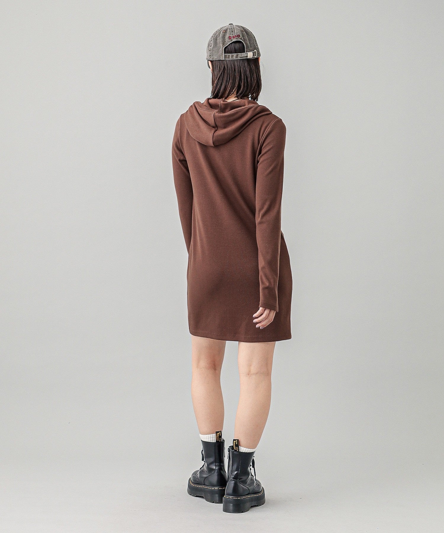 RIB HOODIE DRESS