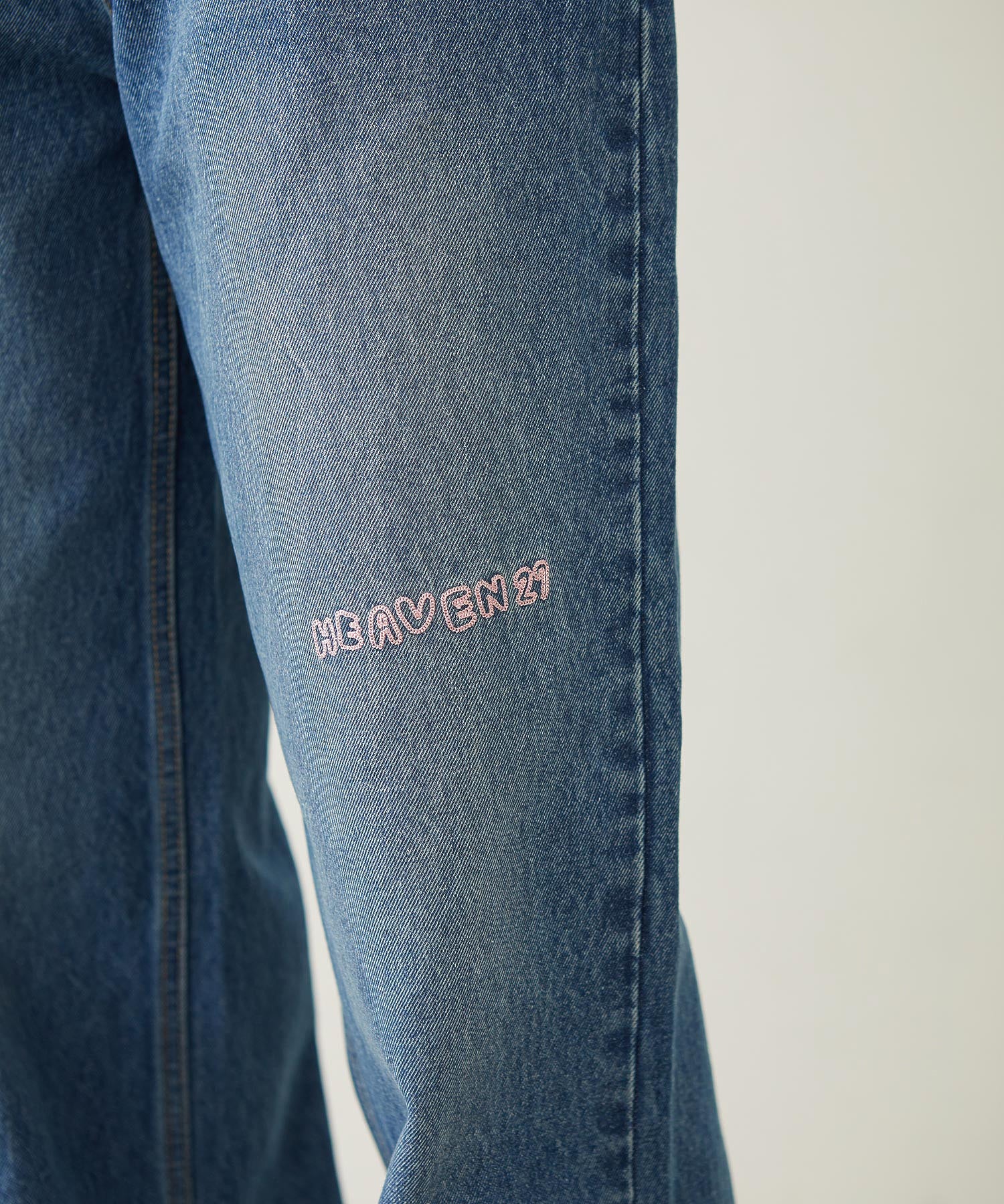 DOODLE EMBROIDERED DENIM PANTS