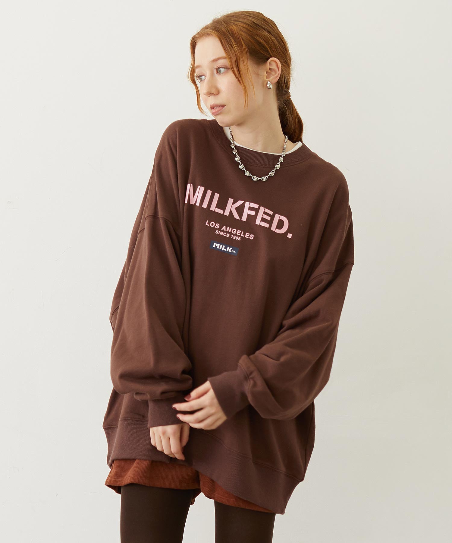STENCIL AND BAR LOGO BIG SWEAT TOP