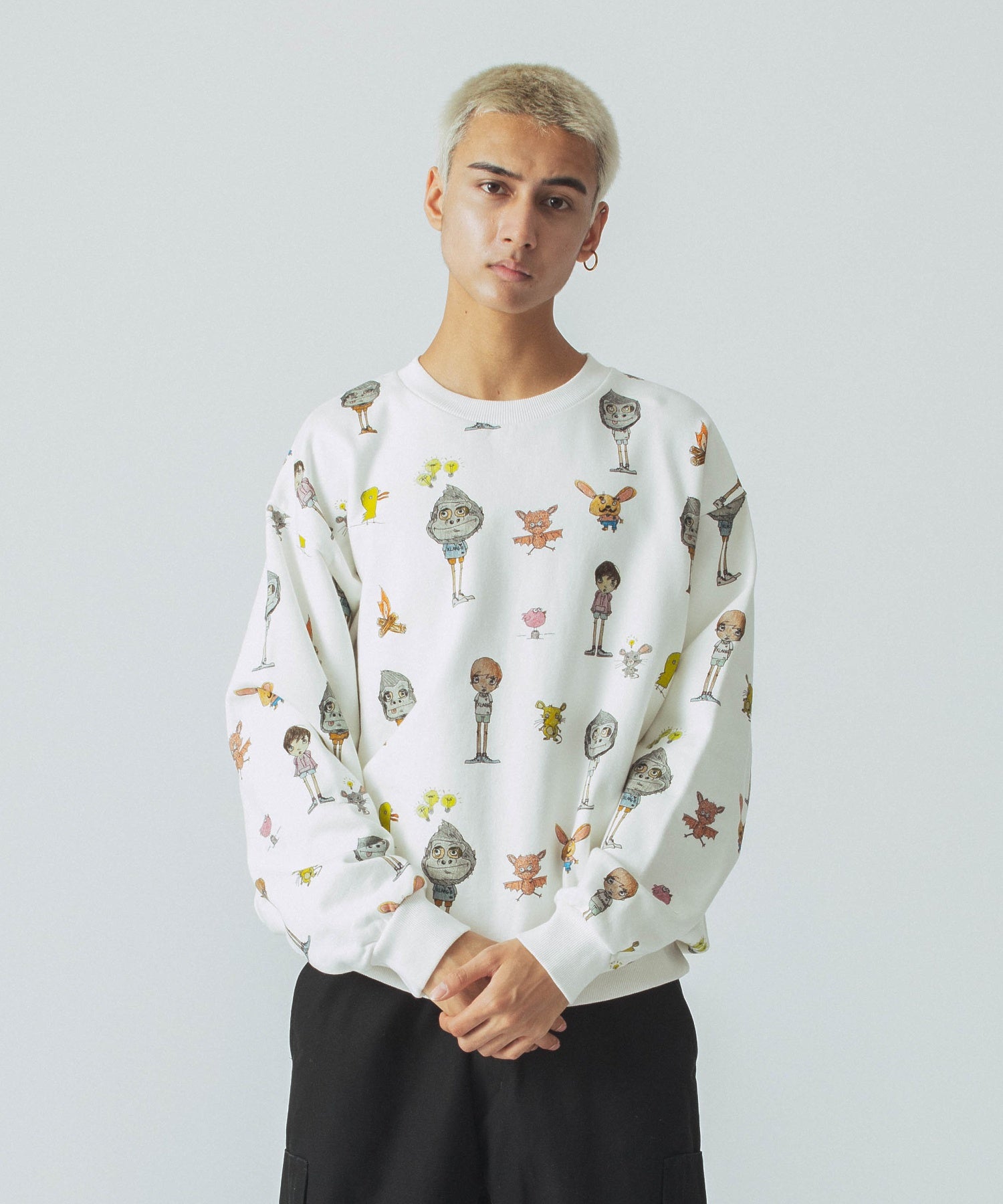 ALLOVER PRINT CREWNECK SWEATSHIRT