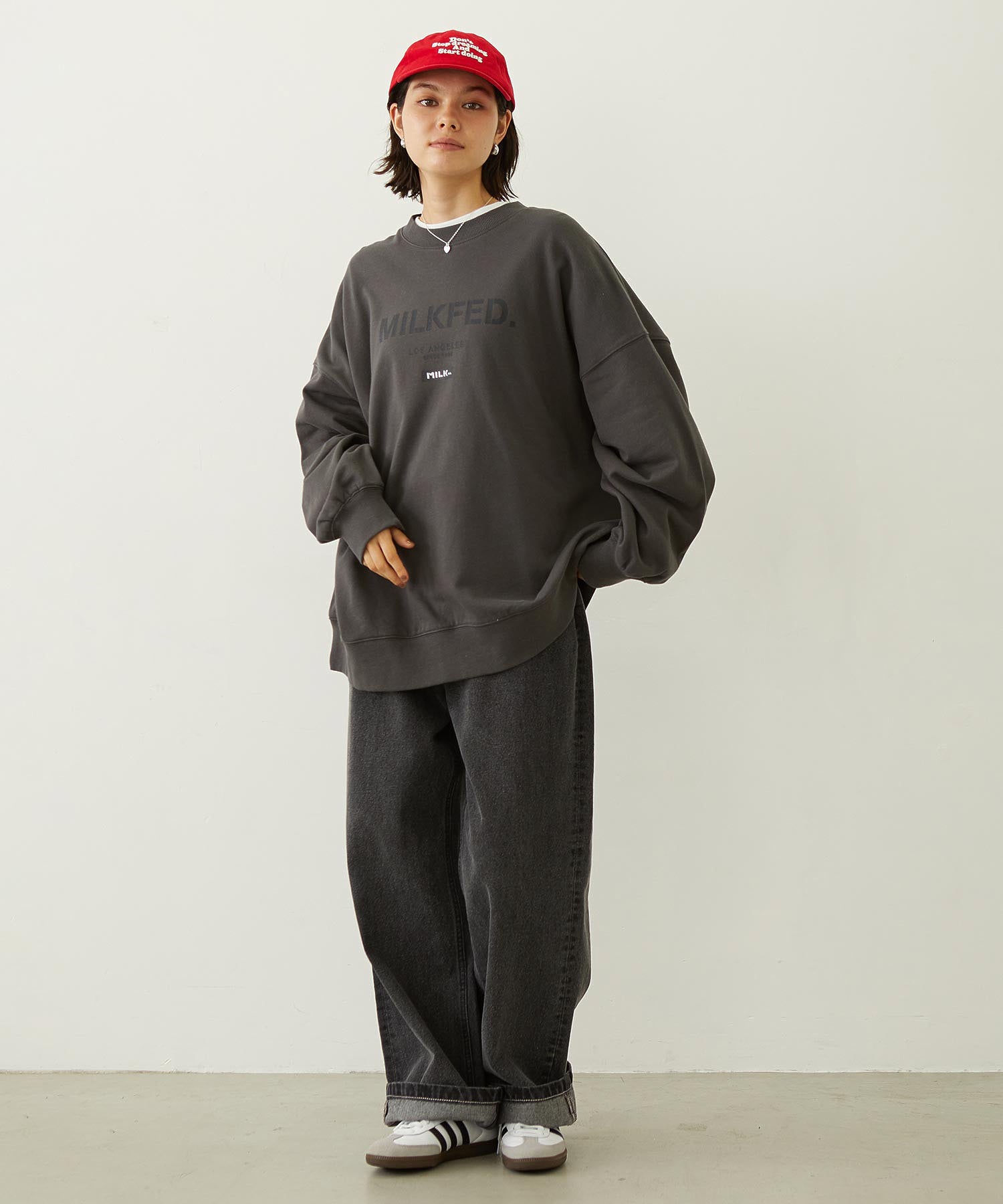 STENCIL AND BAR LOGO BIG SWEAT TOP