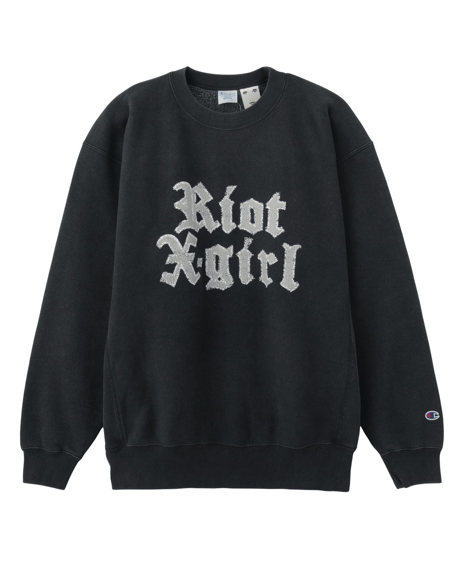 X-girl × Champion REVERSE WEAVE FADED LOGO SWEAT TOP