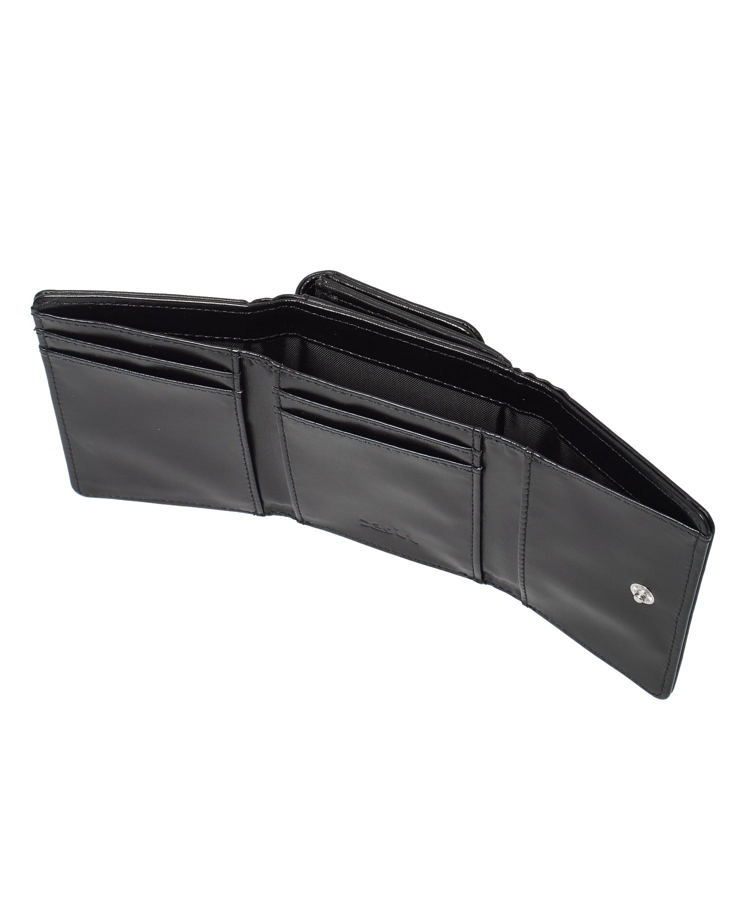 TONAL OVAL LOGO BUCKLE FAUX LEATHER MINI WALLET