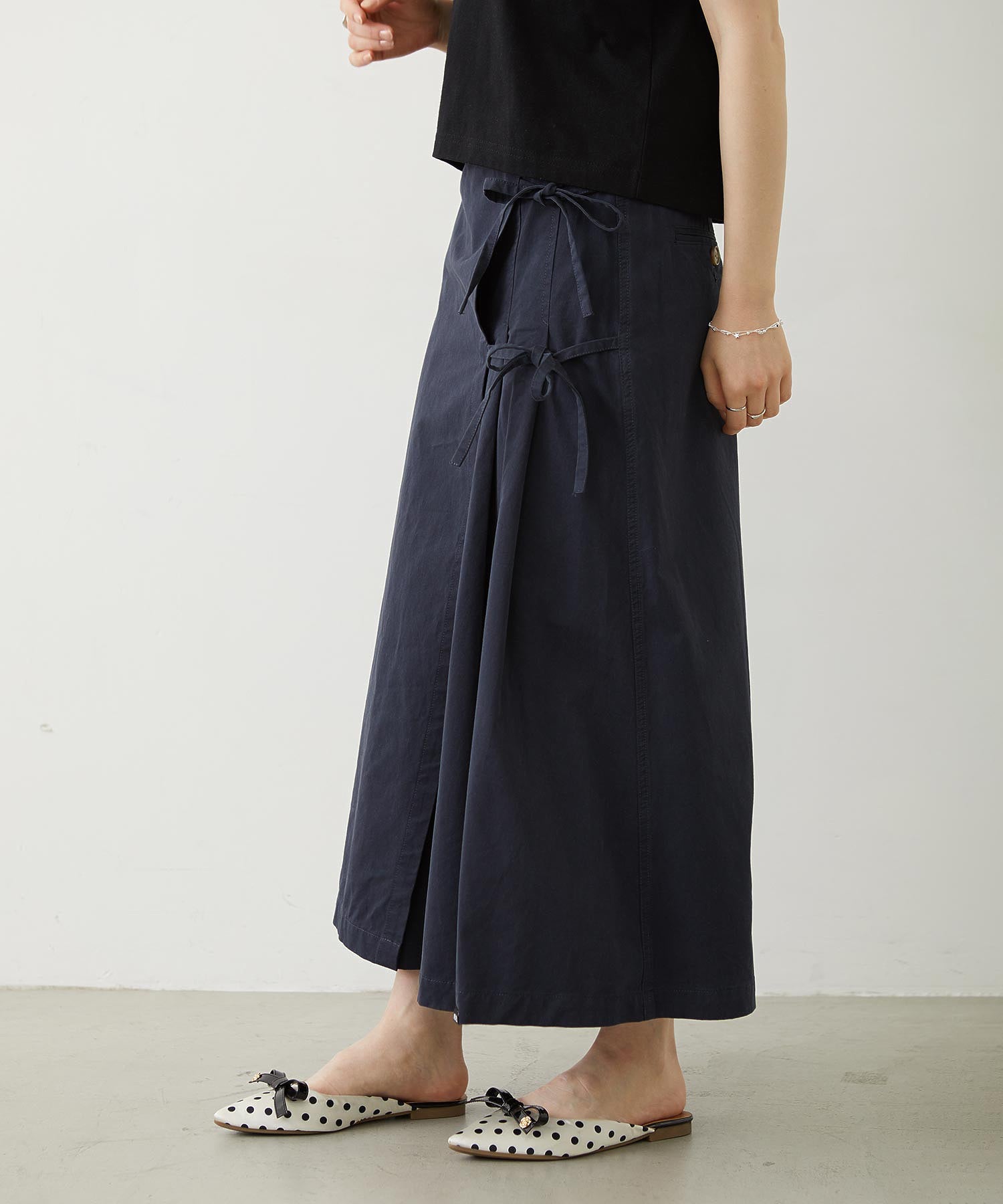 CHINO TUCK LONG SKIRT