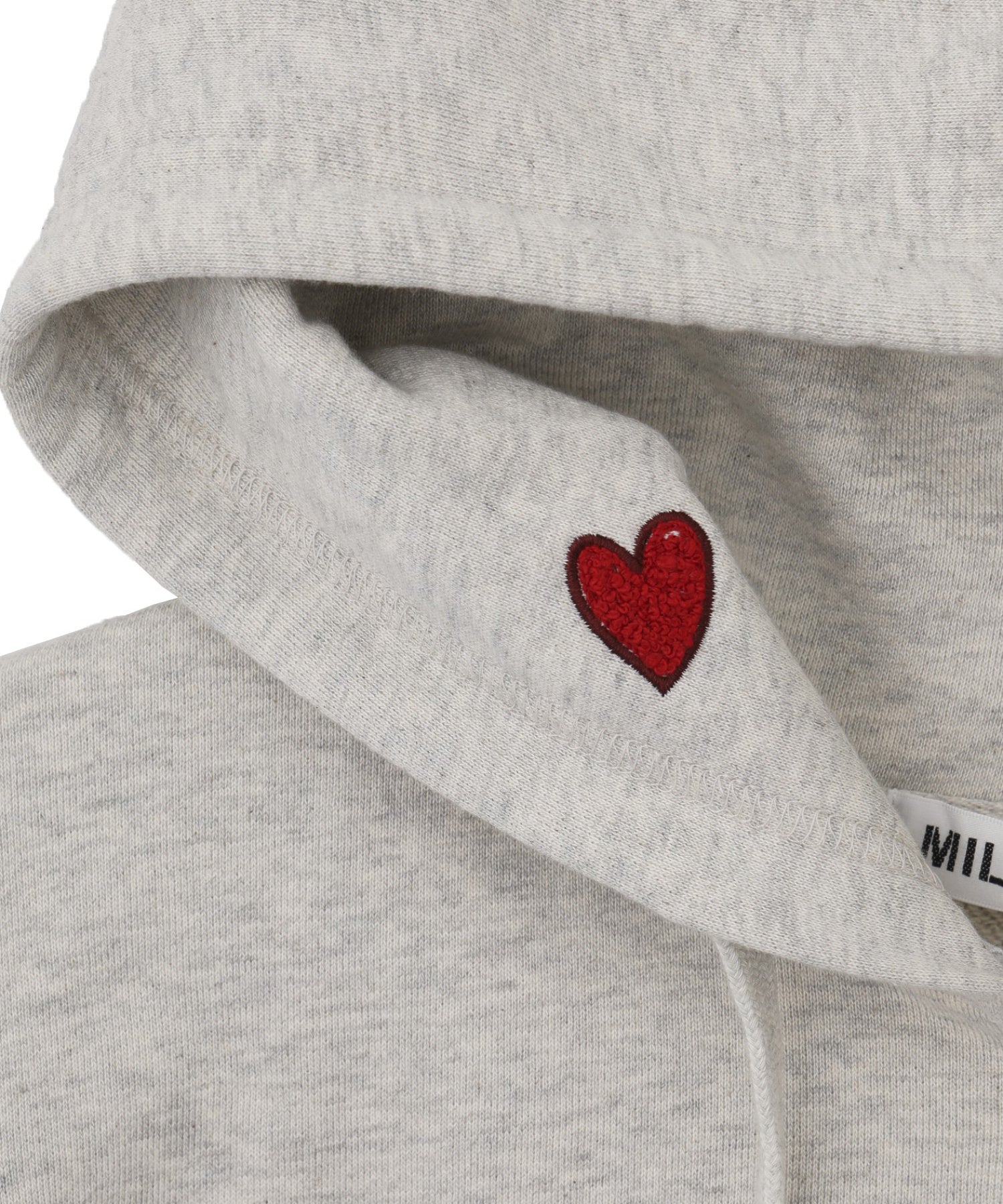 HEART EMBROIDERED LOGO ZIP UP HOODIE