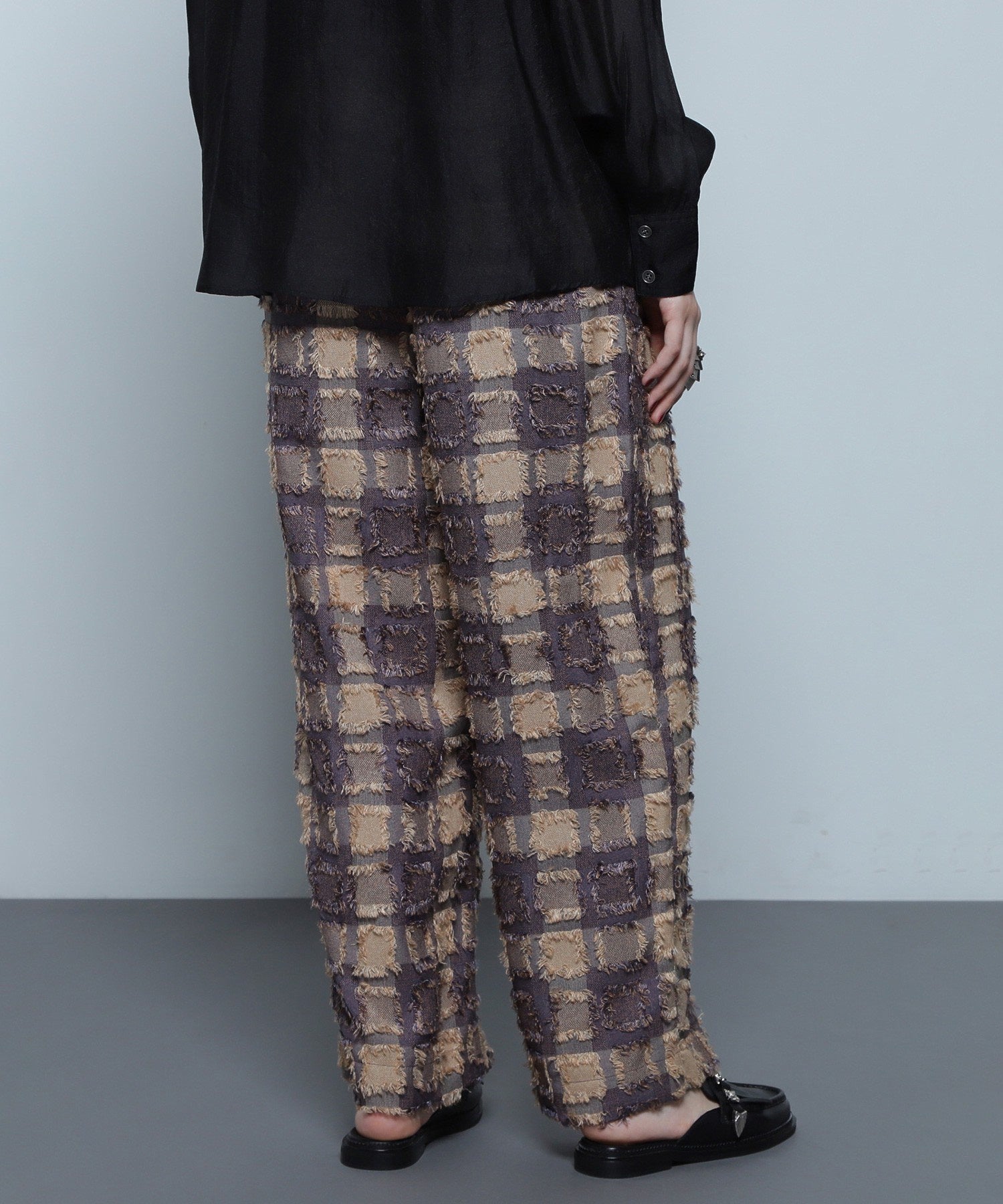 チェックイージーパンツ