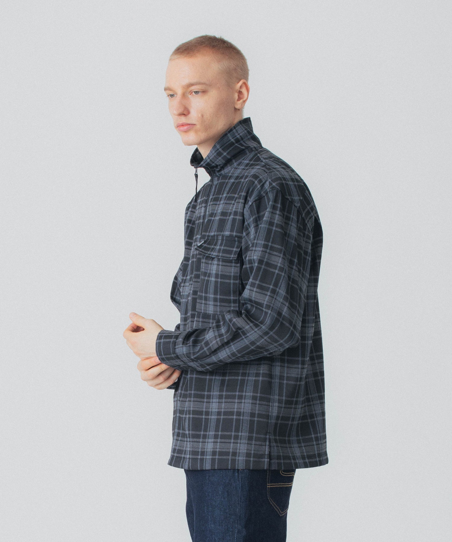 FULL ZIP PLAID SHIRT