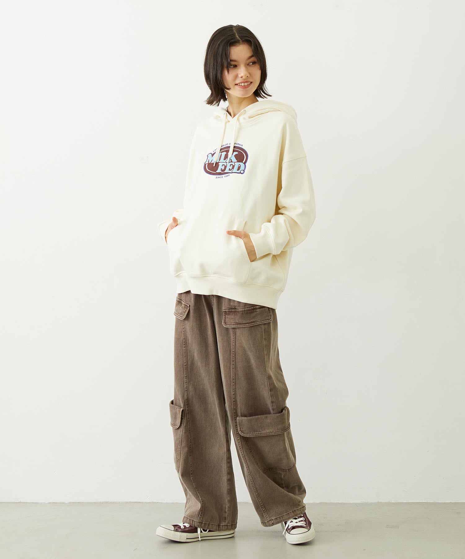 OVAL LOGO WIDE HOODIE SWEAT