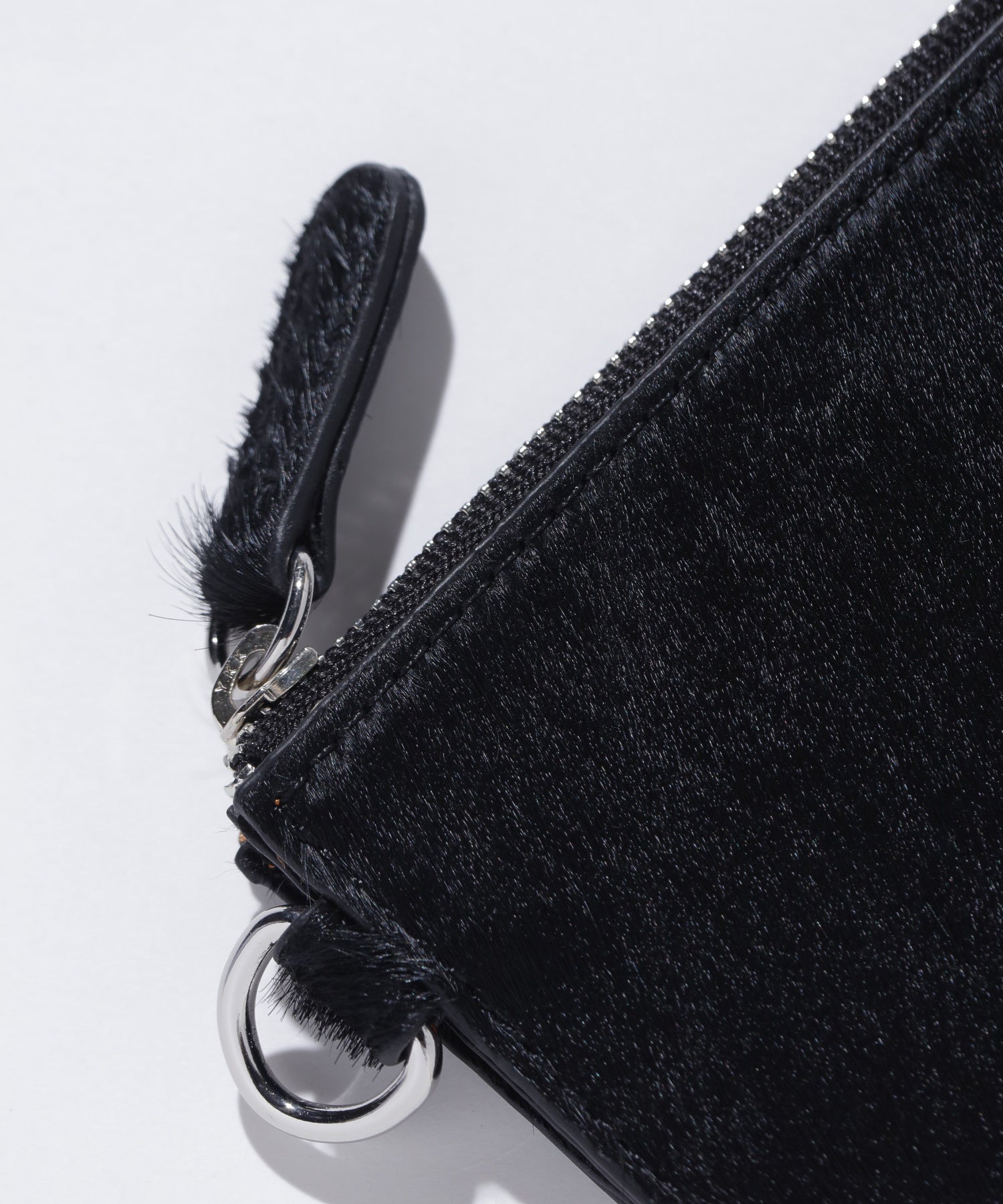 COW FUR COATED COIN AND CARD CASE
