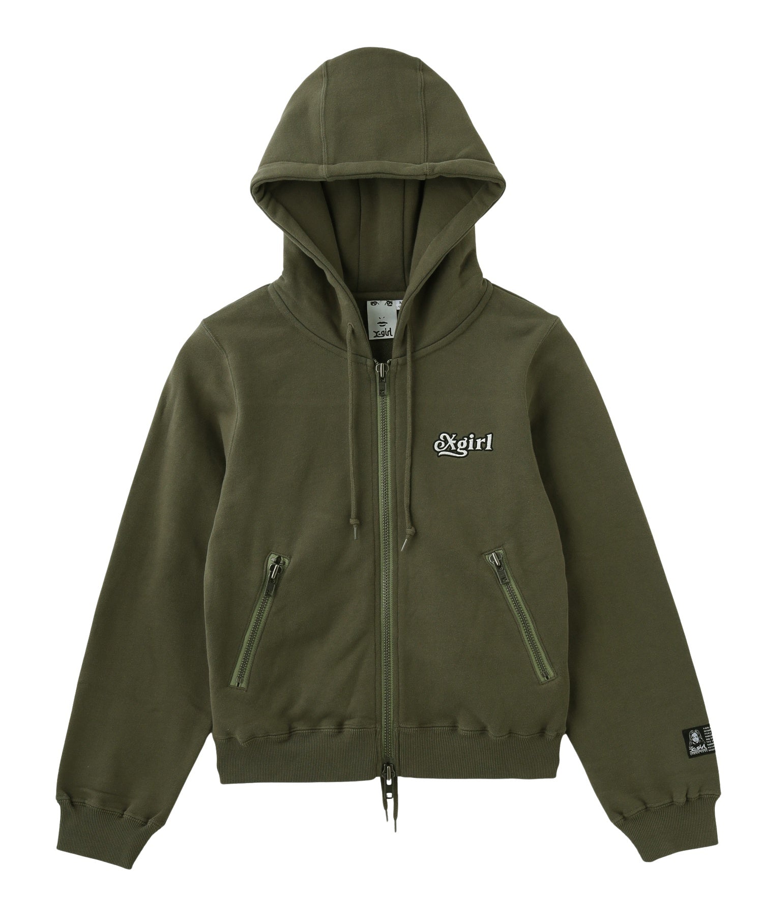BACK LACE UP ZIP UP SWEAT HOODIE