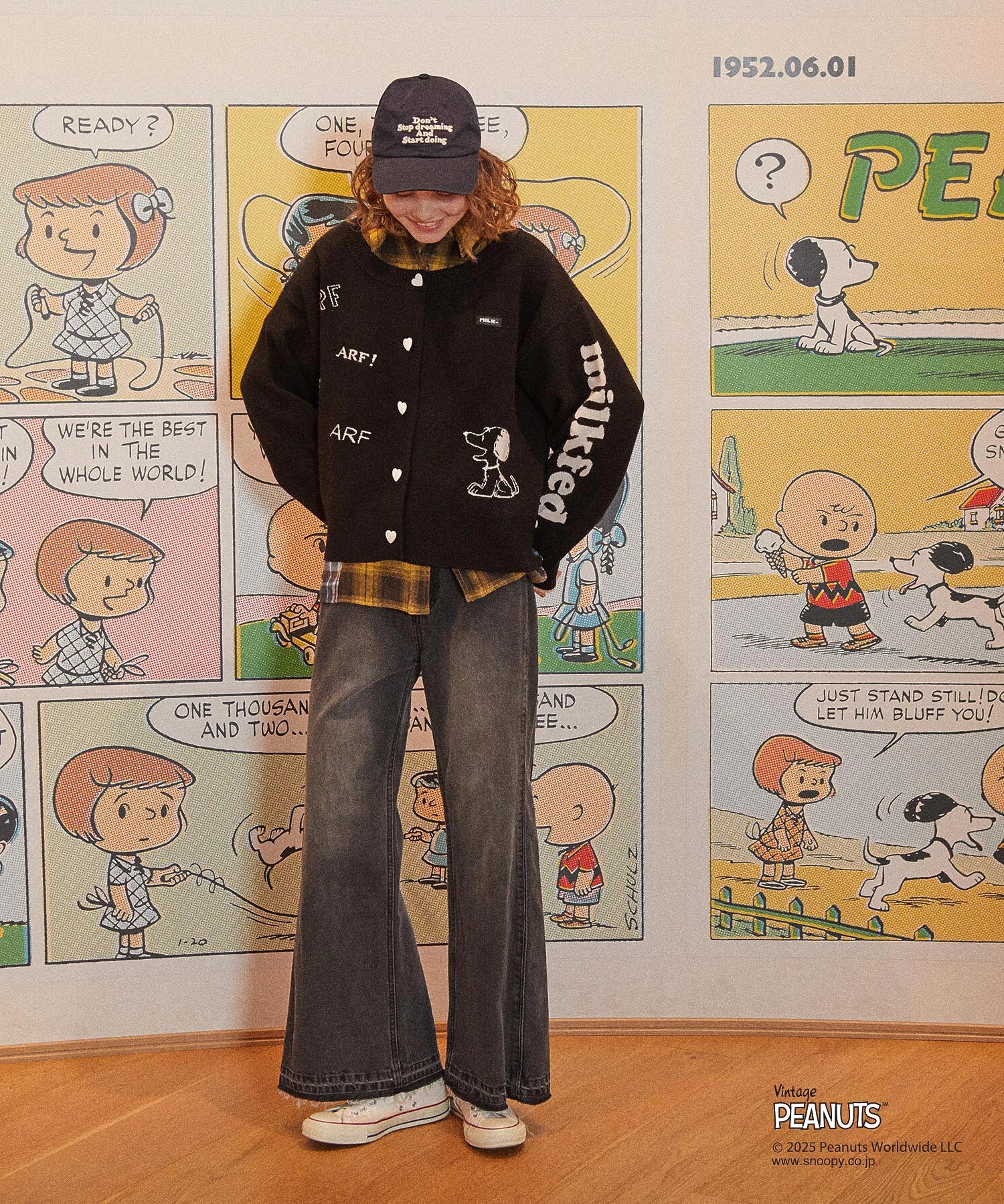 MILKFED. × PEANUTS KNIT CARDIGAN