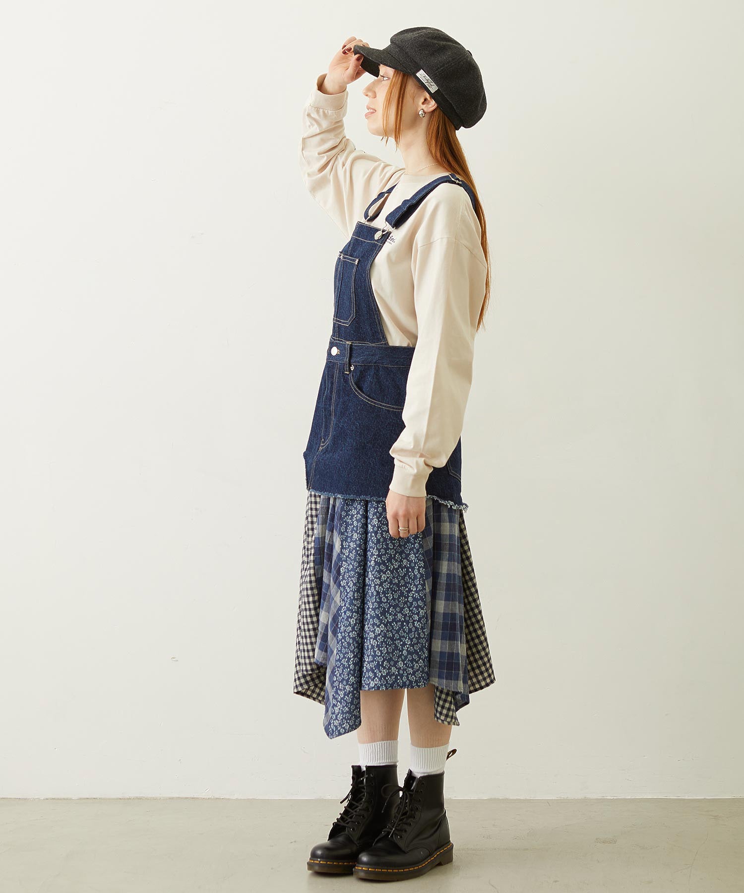 PATCHWORK OVERALL SKIRT