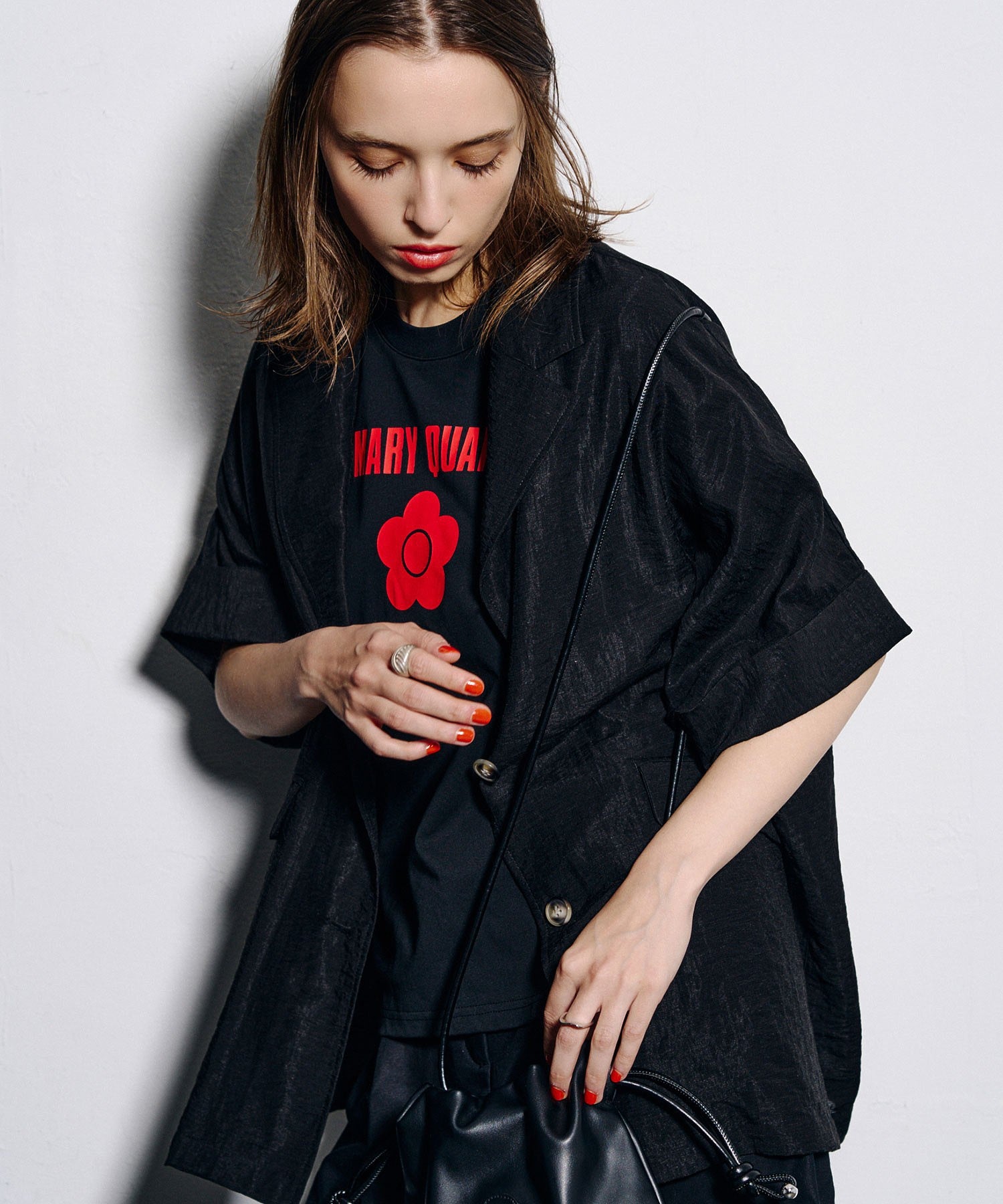 【ROSE BUD別注】MARY QUANT/BASIC LOGO TEE