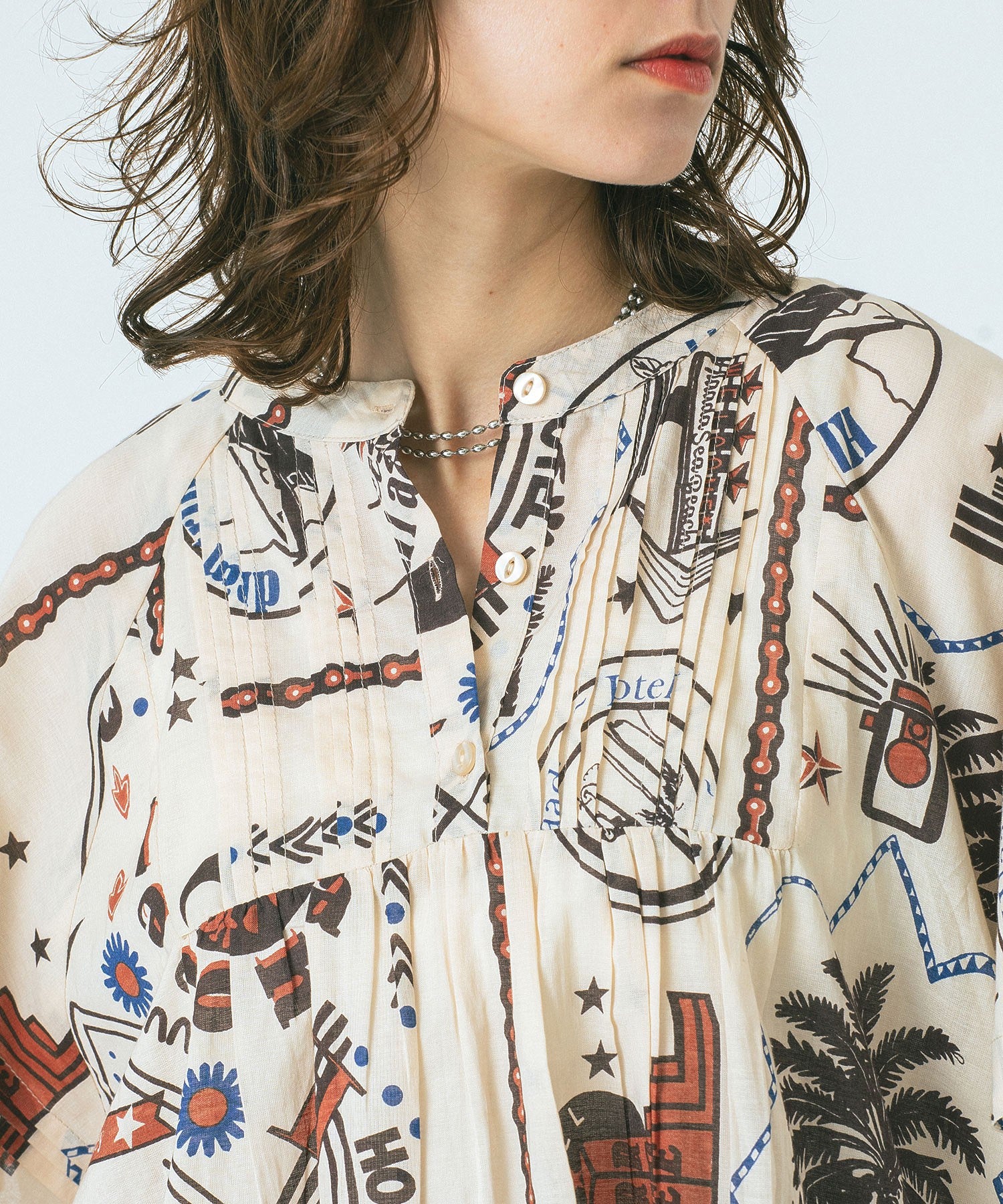 HLAADA for ROSE BUD/BANDANATUCK SHIRT