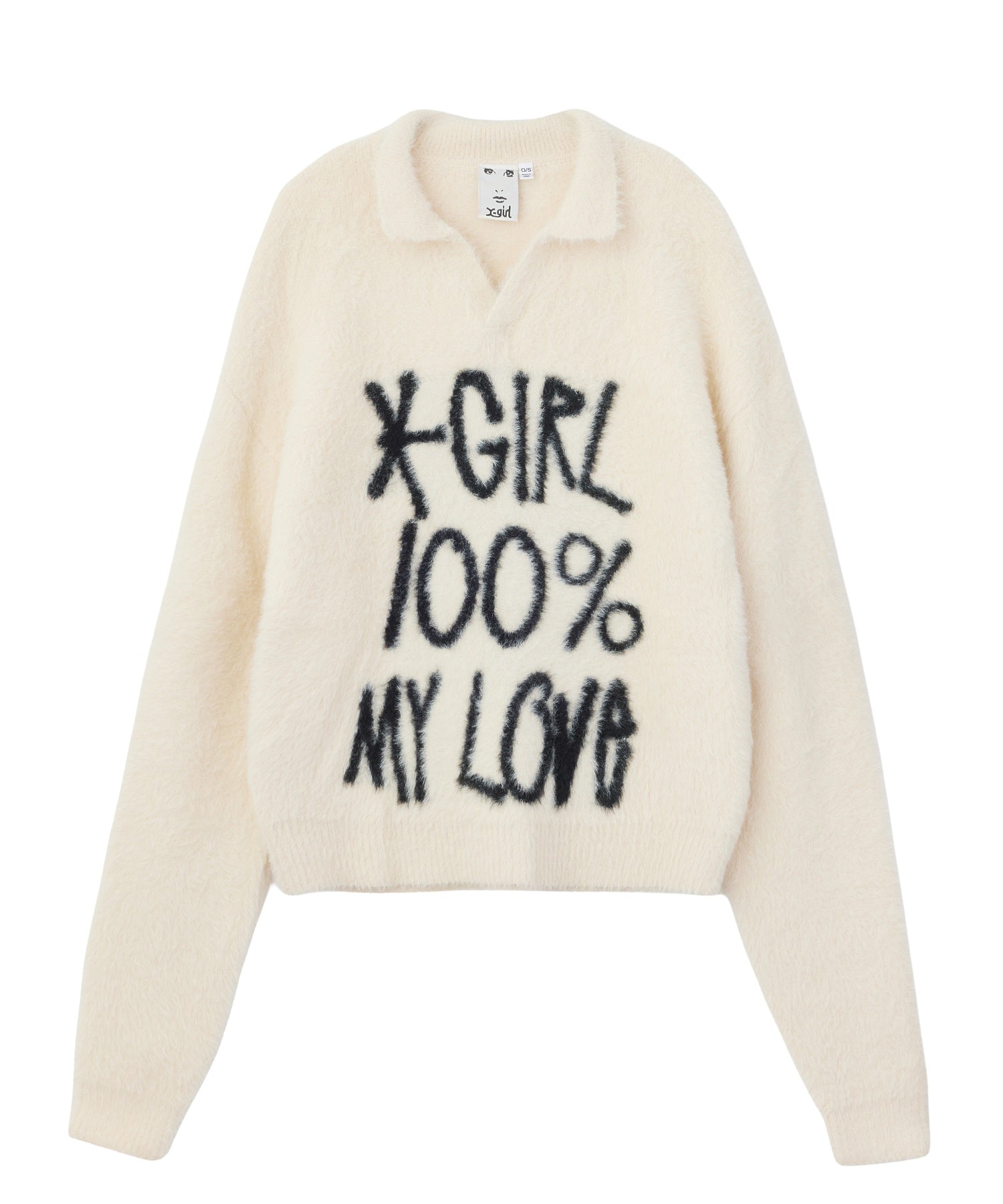 LOGO JACQUARD SHAGGY SKIPPER KNIT TOP