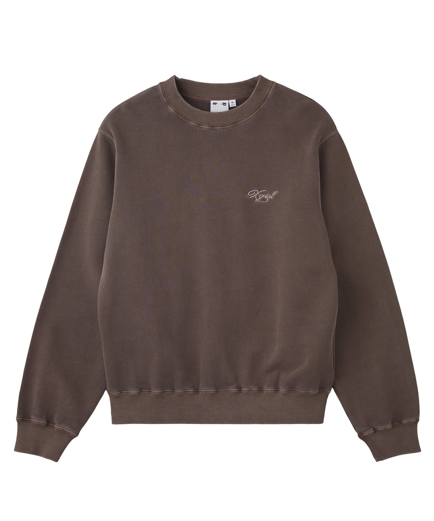 PIGMENT DYED FACE PATCH AND LOGO CREWNECK SWEATSHIRT
