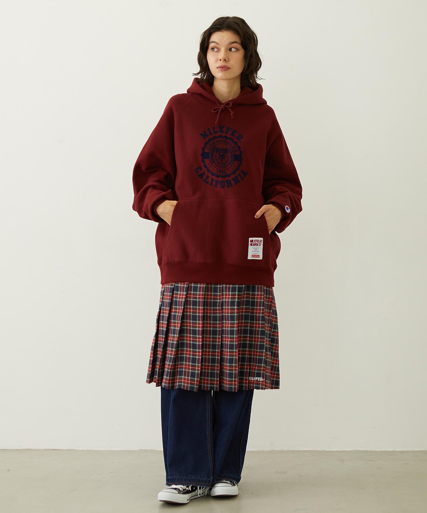 PLEATED PLAID SKIRT