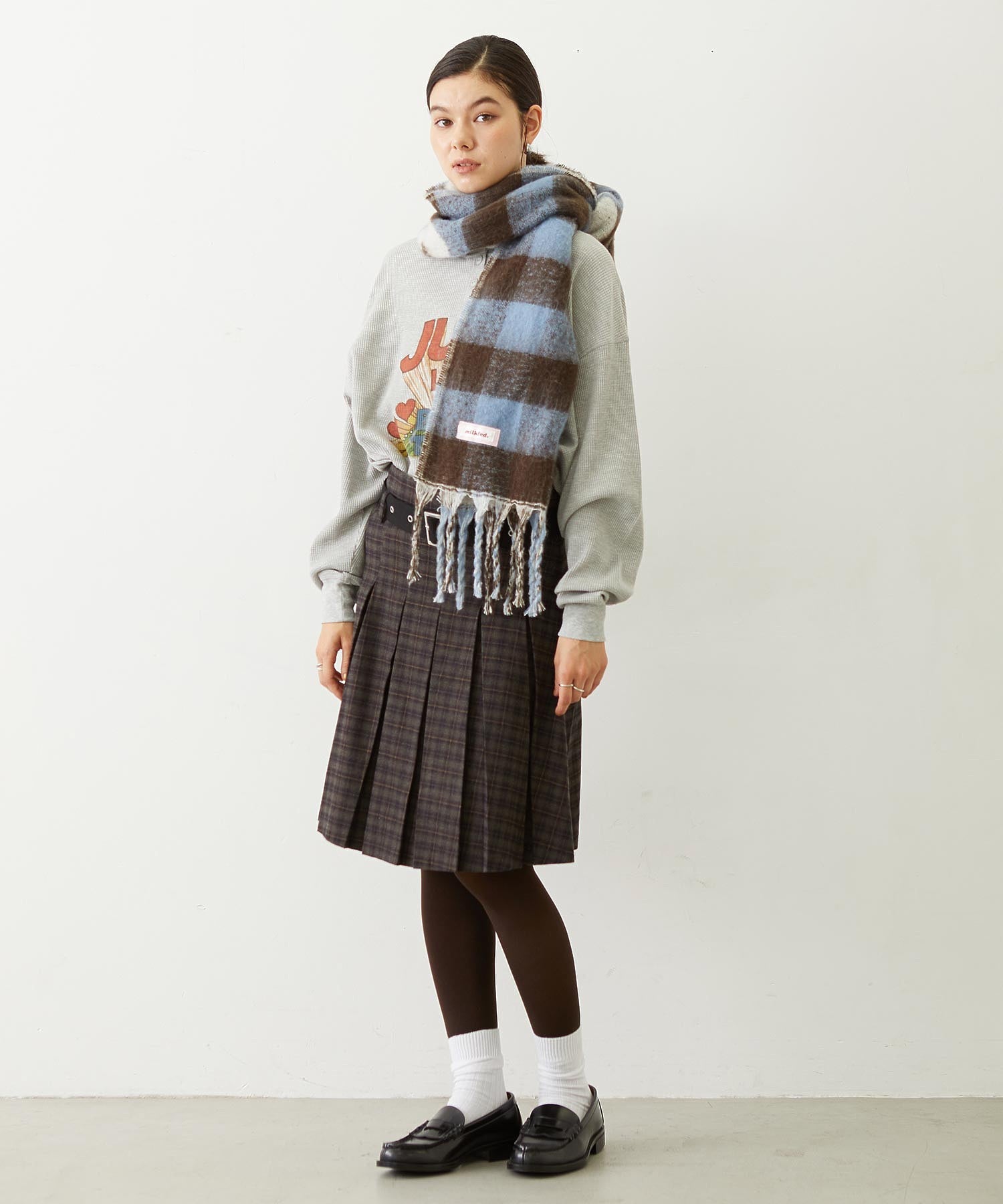 BELTED PLEATED SKIRT