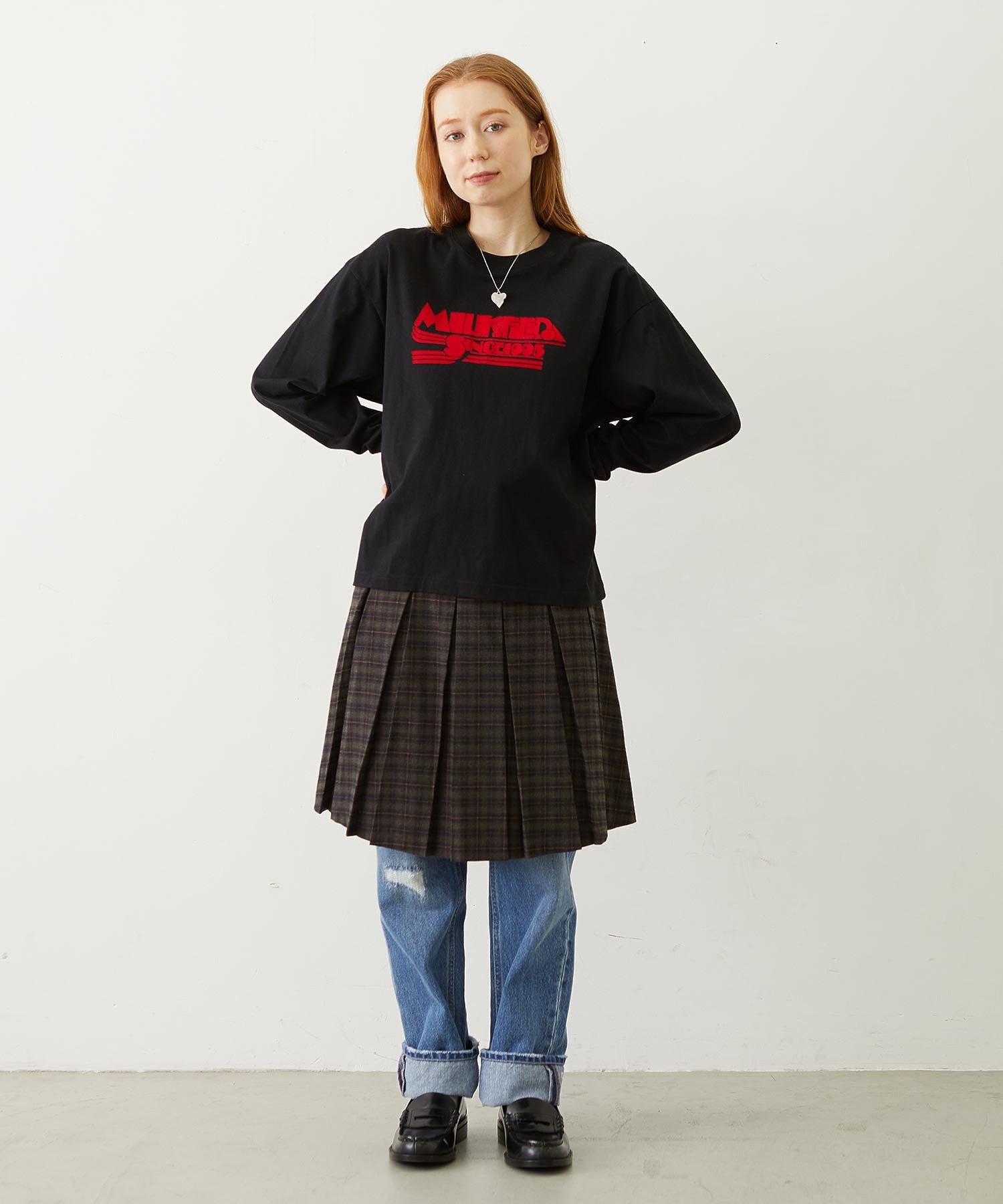 BELTED PLEATED SKIRT