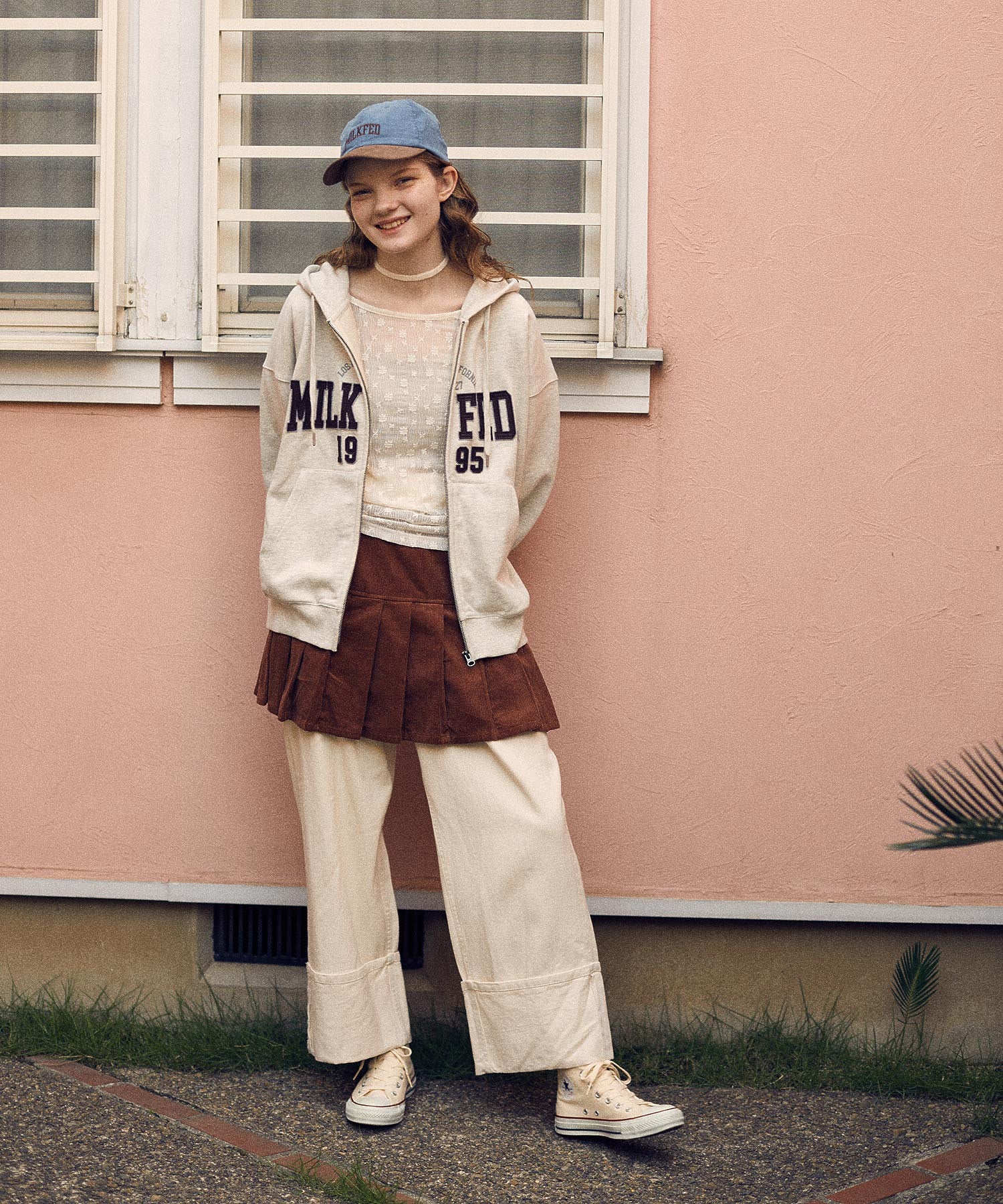 COLLEGE PATCH ZIP UP HOODIE