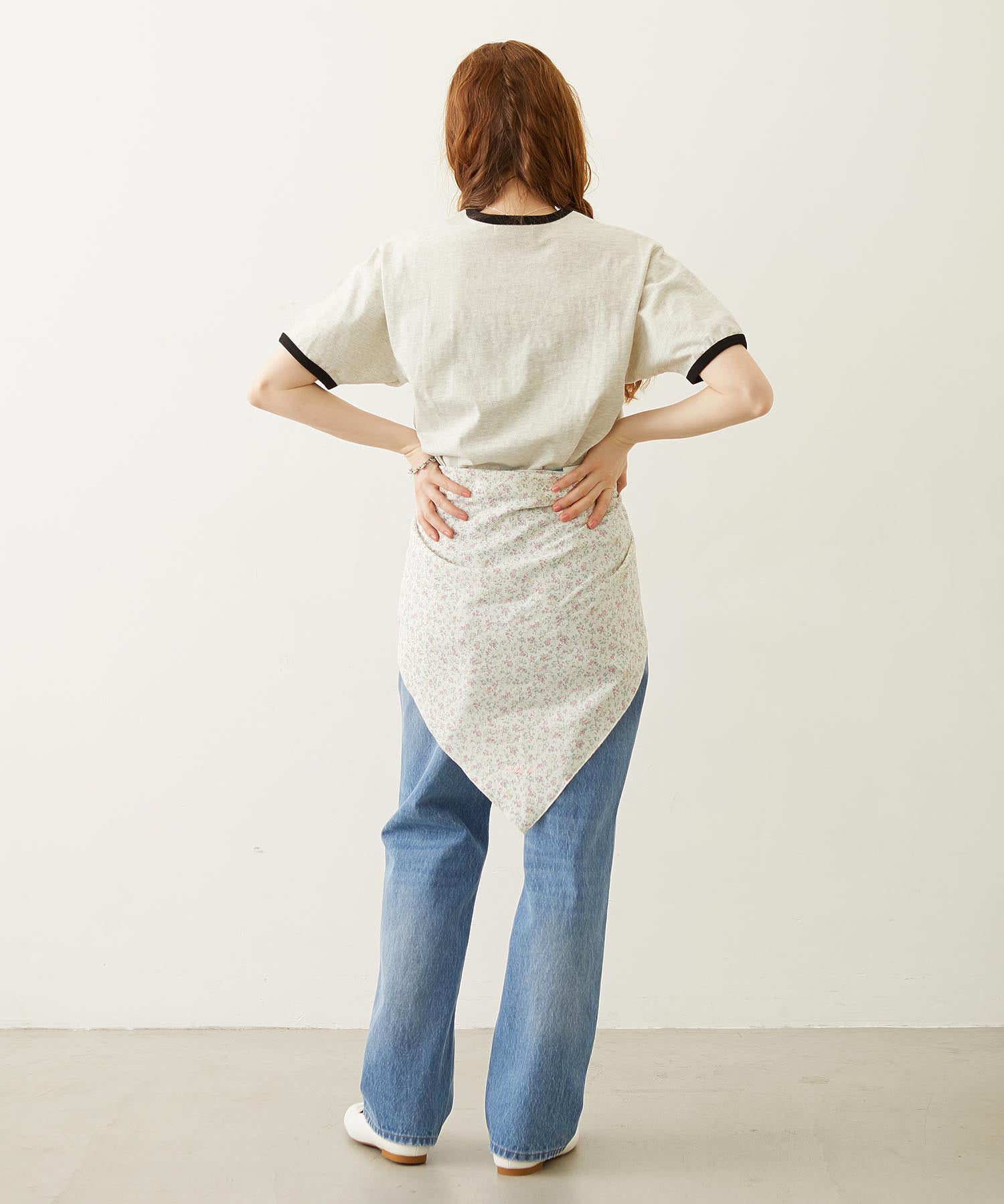 HEART LOGO FLOCK PRINT RINGER TEE