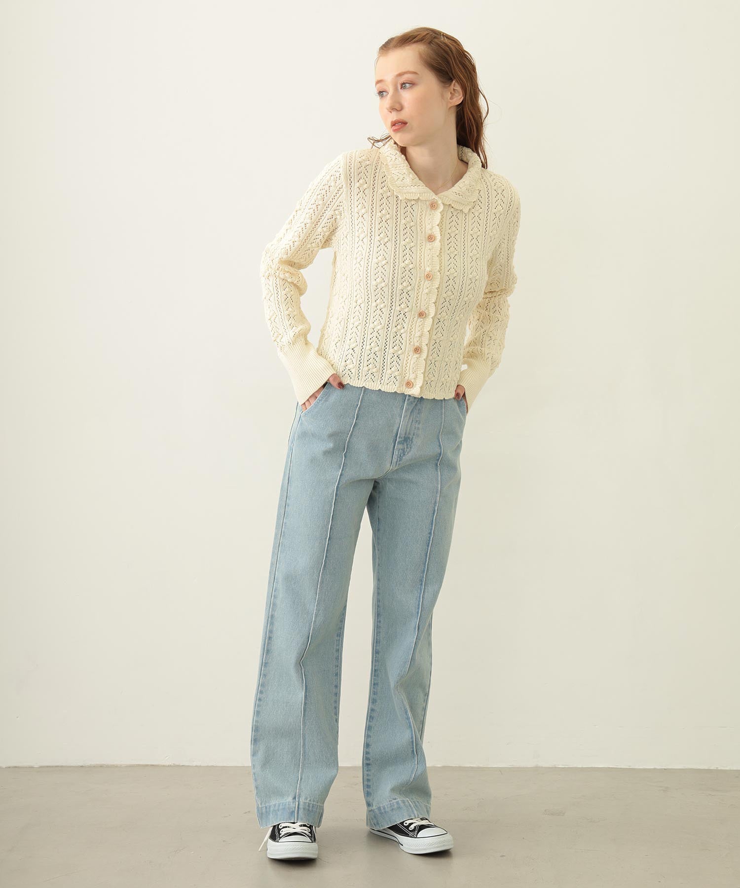 OPENWORK KNIT CARDIGAN