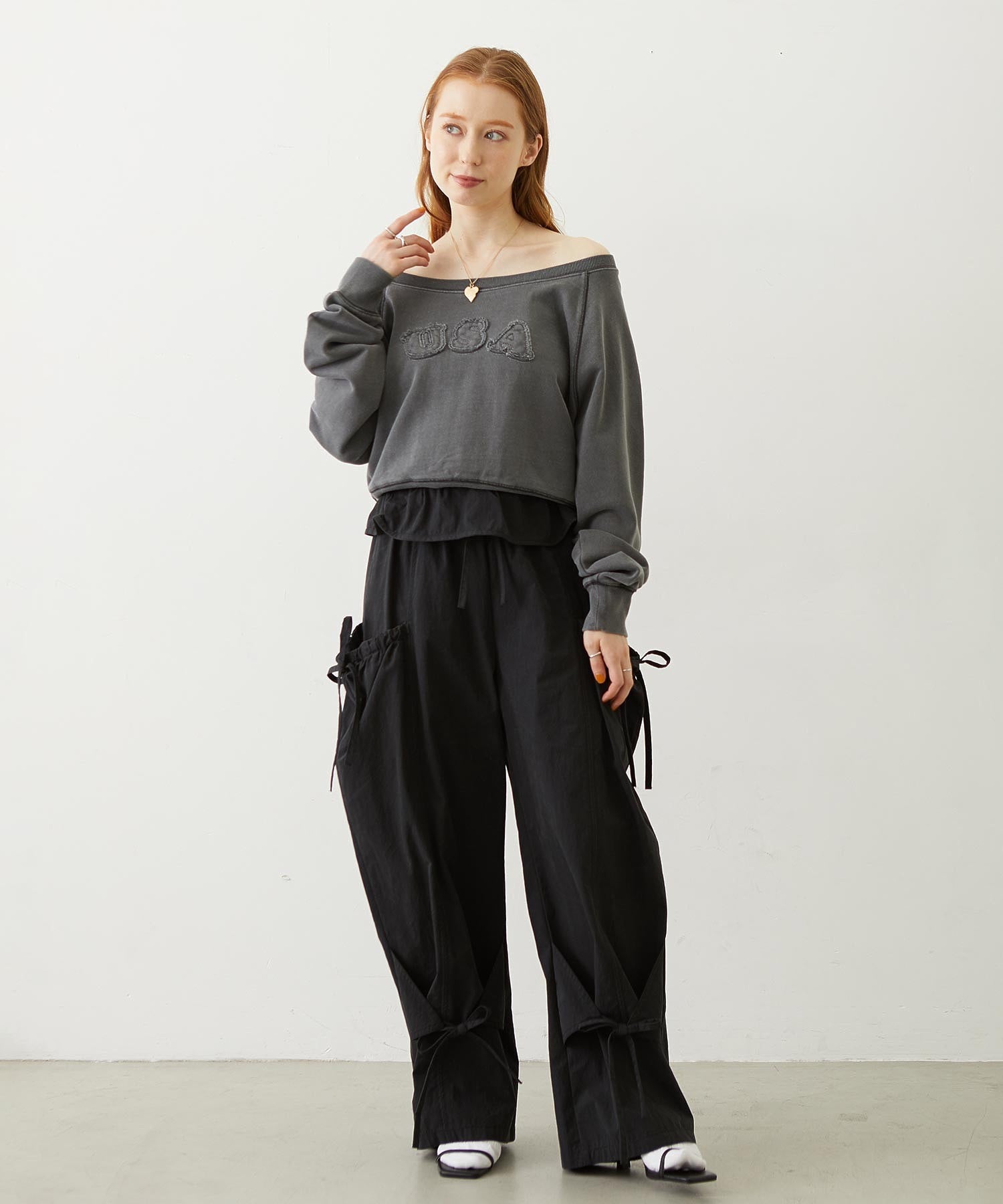 WASHED OFF SHOULDER TOP