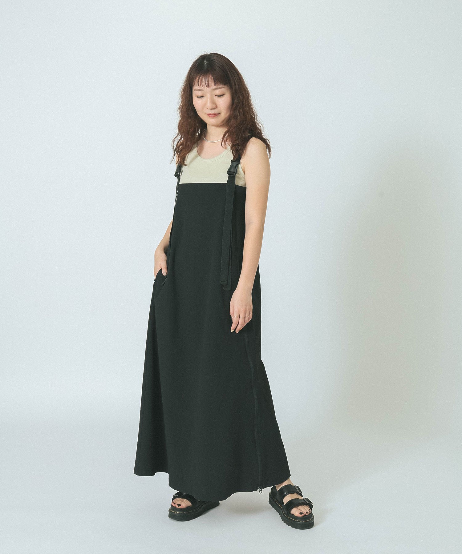 THOUSAND MILExGENE HEAVENS/ZIP FRONT SUSPENDER JUMPER SKIRT DRESS